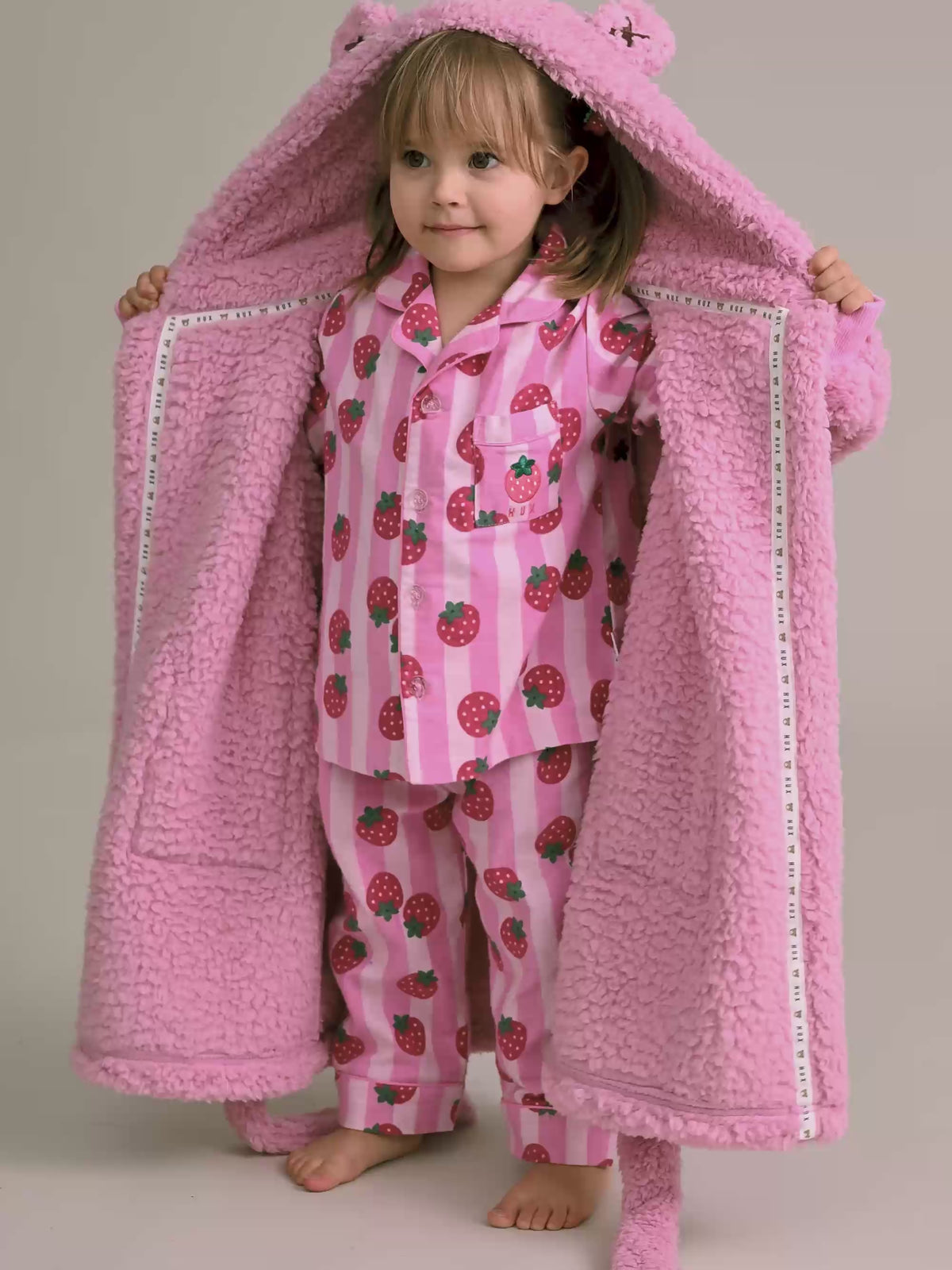 Strawberry Fields Forever Stripe Flannel Pj SLEEPWEAR Huxbaby