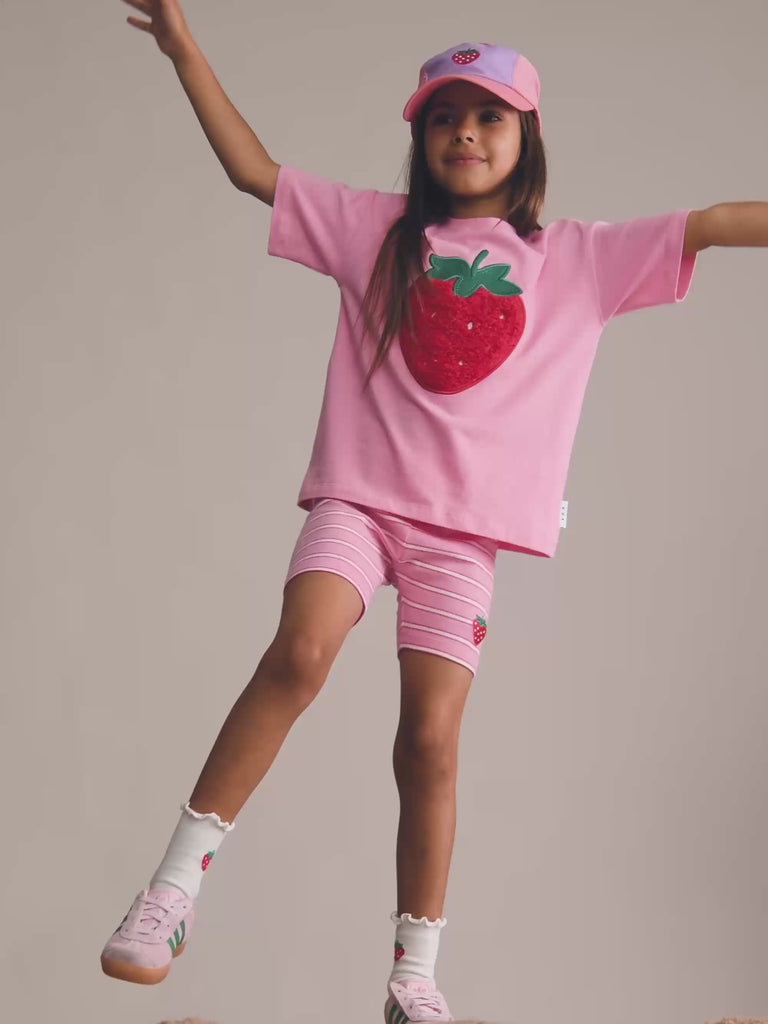 Furry Strawberry Slouchy Tee SL TOP Huxbaby Shopify