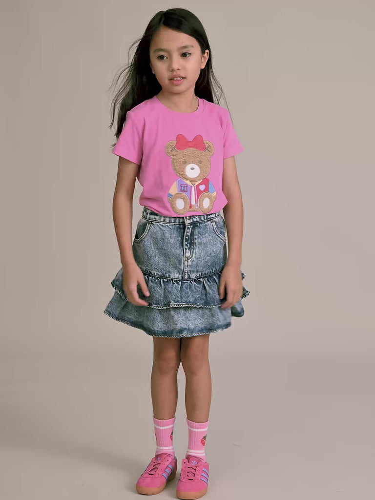 Dreamy Denim Tirered Skirt SKIRT Huxbaby