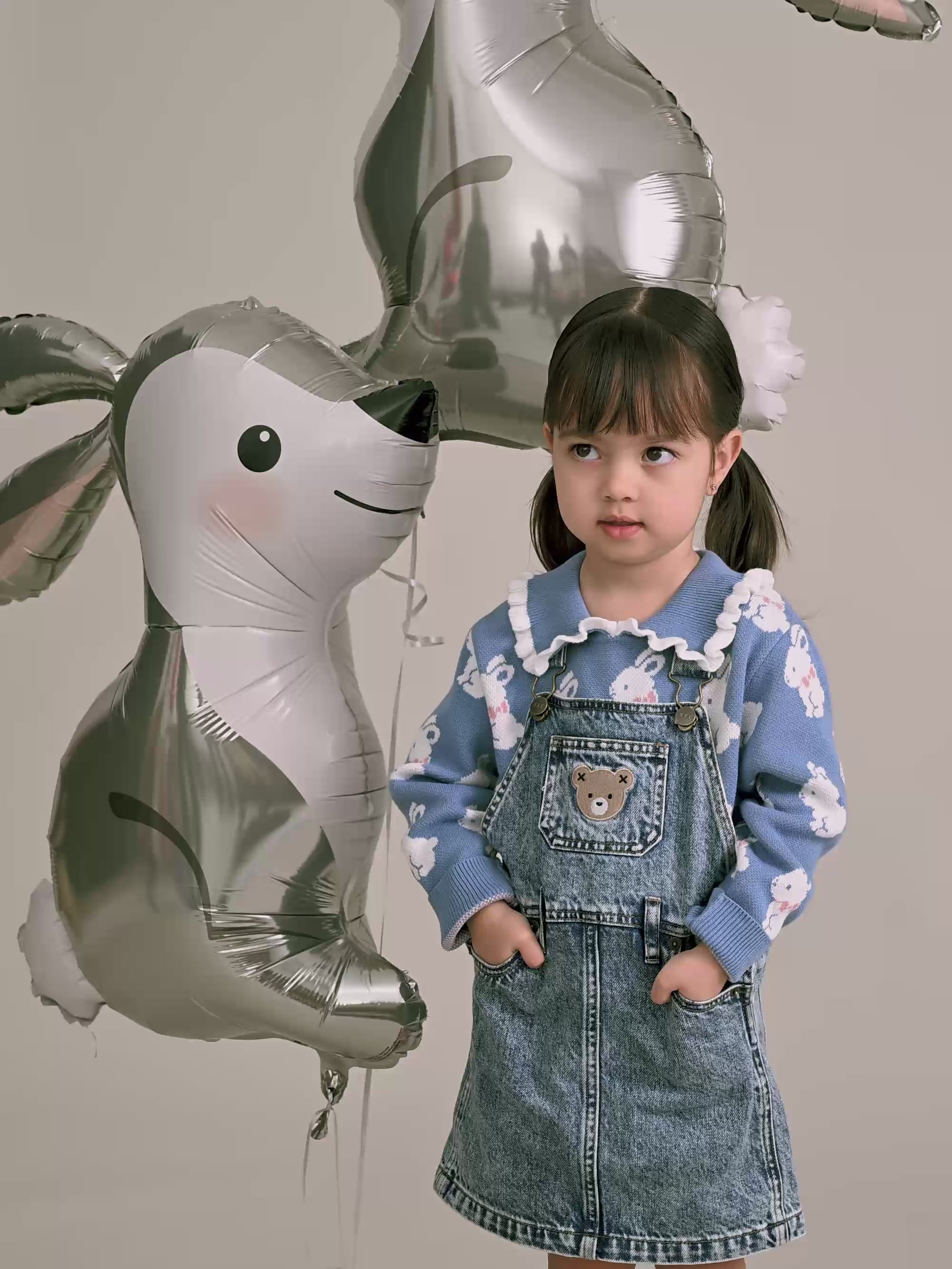 Bunny Field Frill Collar Pullover KNIT JUMPER Huxbaby