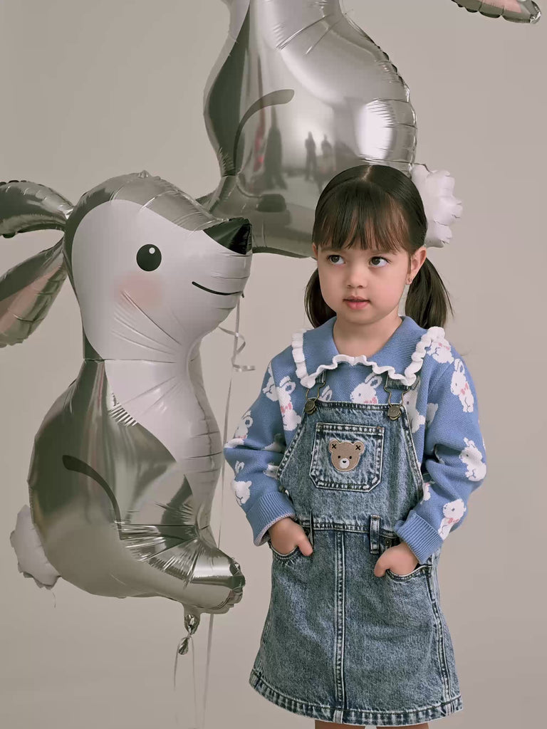 Bunny Field Frill Collar Pullover KNIT JUMPER Huxbaby