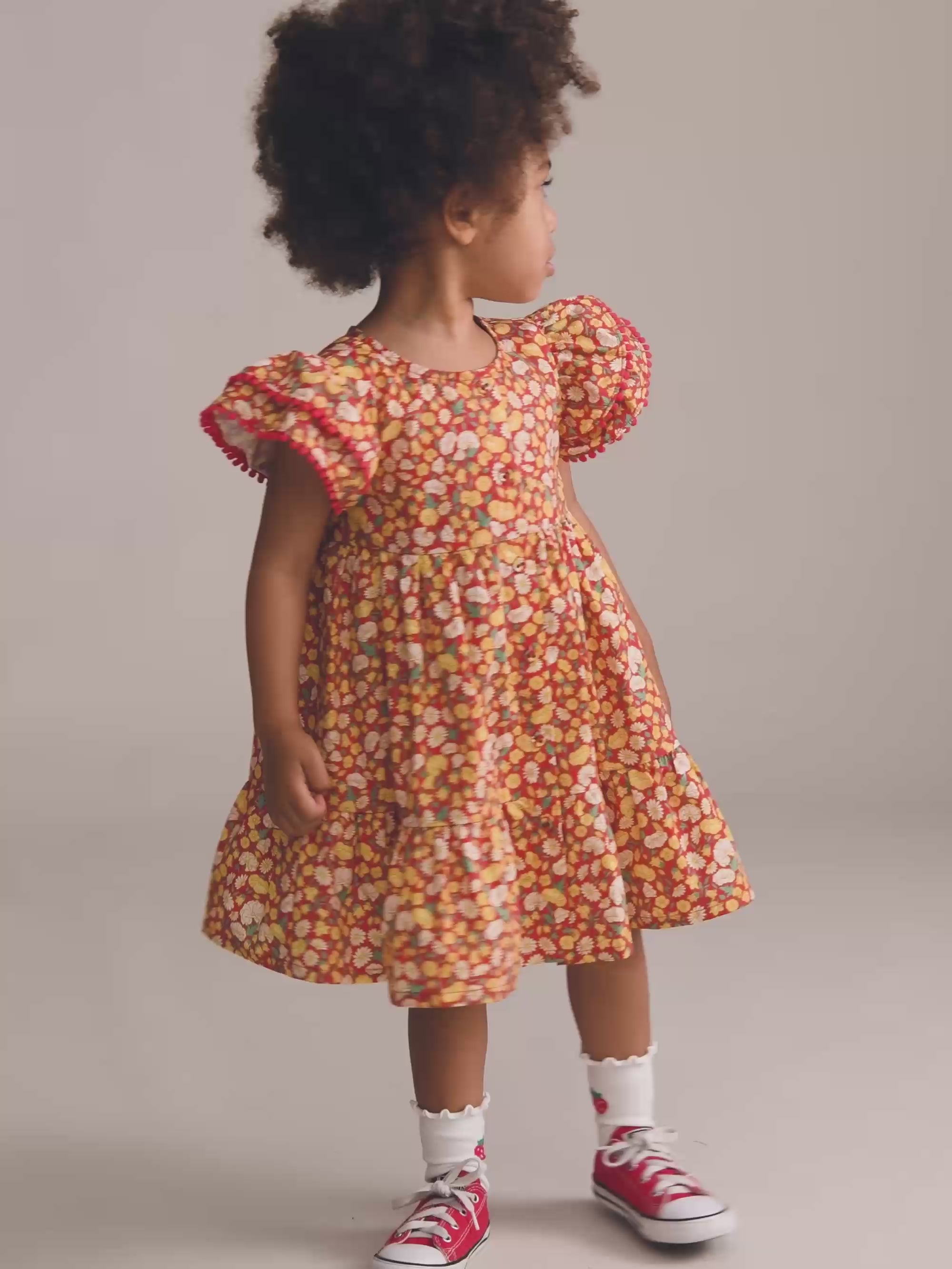 Nautical Floral Tiered Dress DRESS Huxbaby Shopify