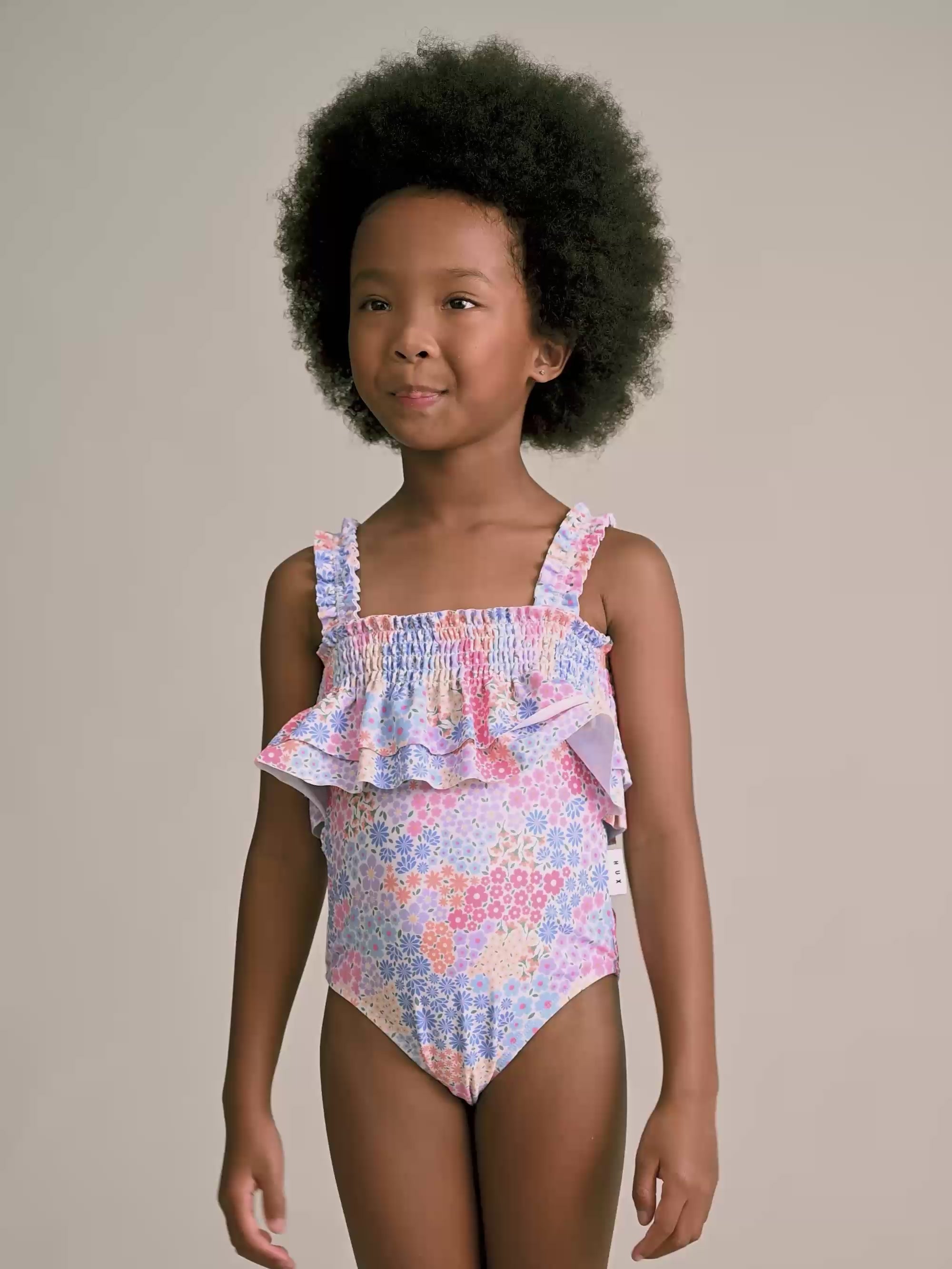 Shirred Swimsuit Floral Bloom SWIMWEAR Huxbaby