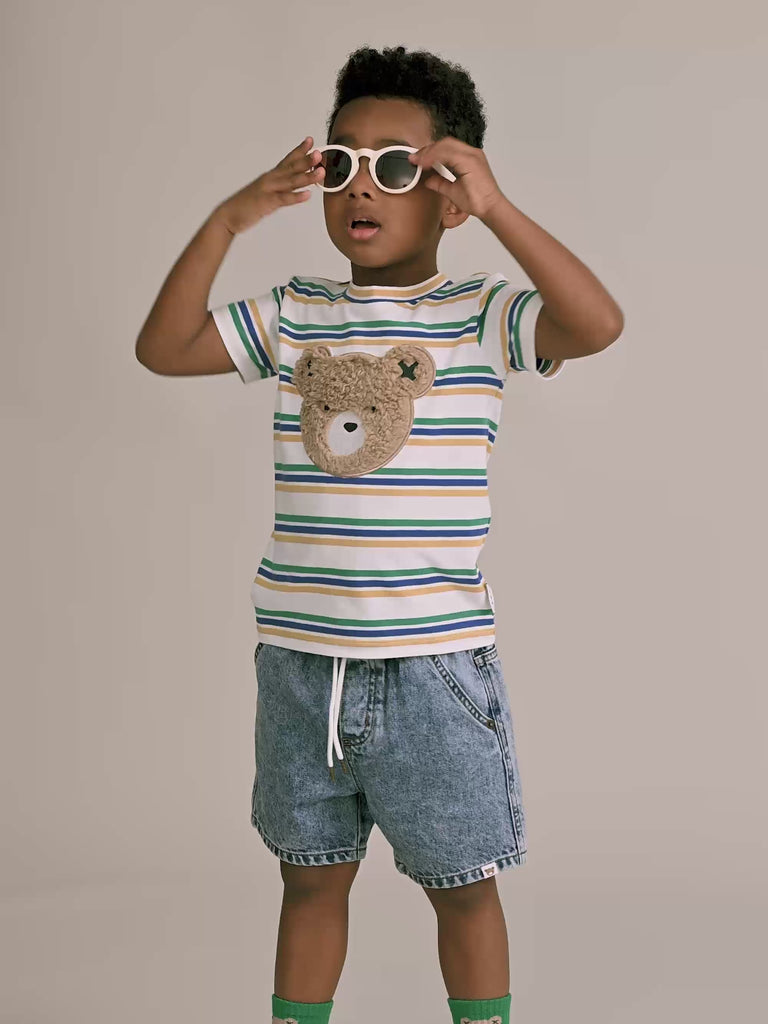 Furry Huxbear College Stripe Tee T-SHIRT Huxbaby