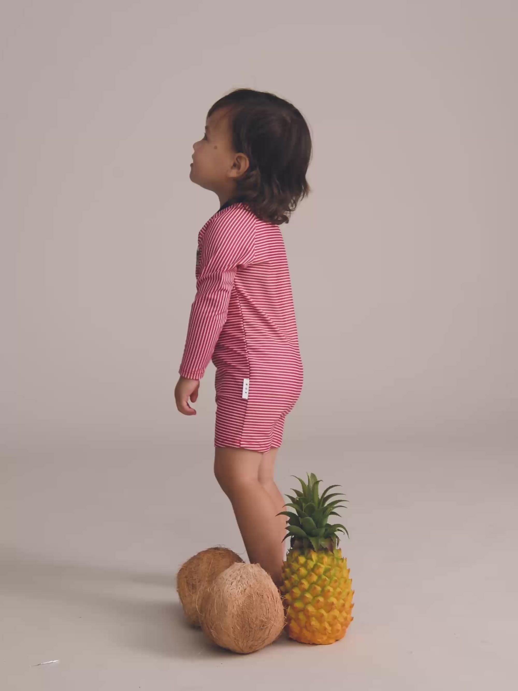 Red Stripe Hux Rashsuit SWIMWEAR Huxbaby Shopify