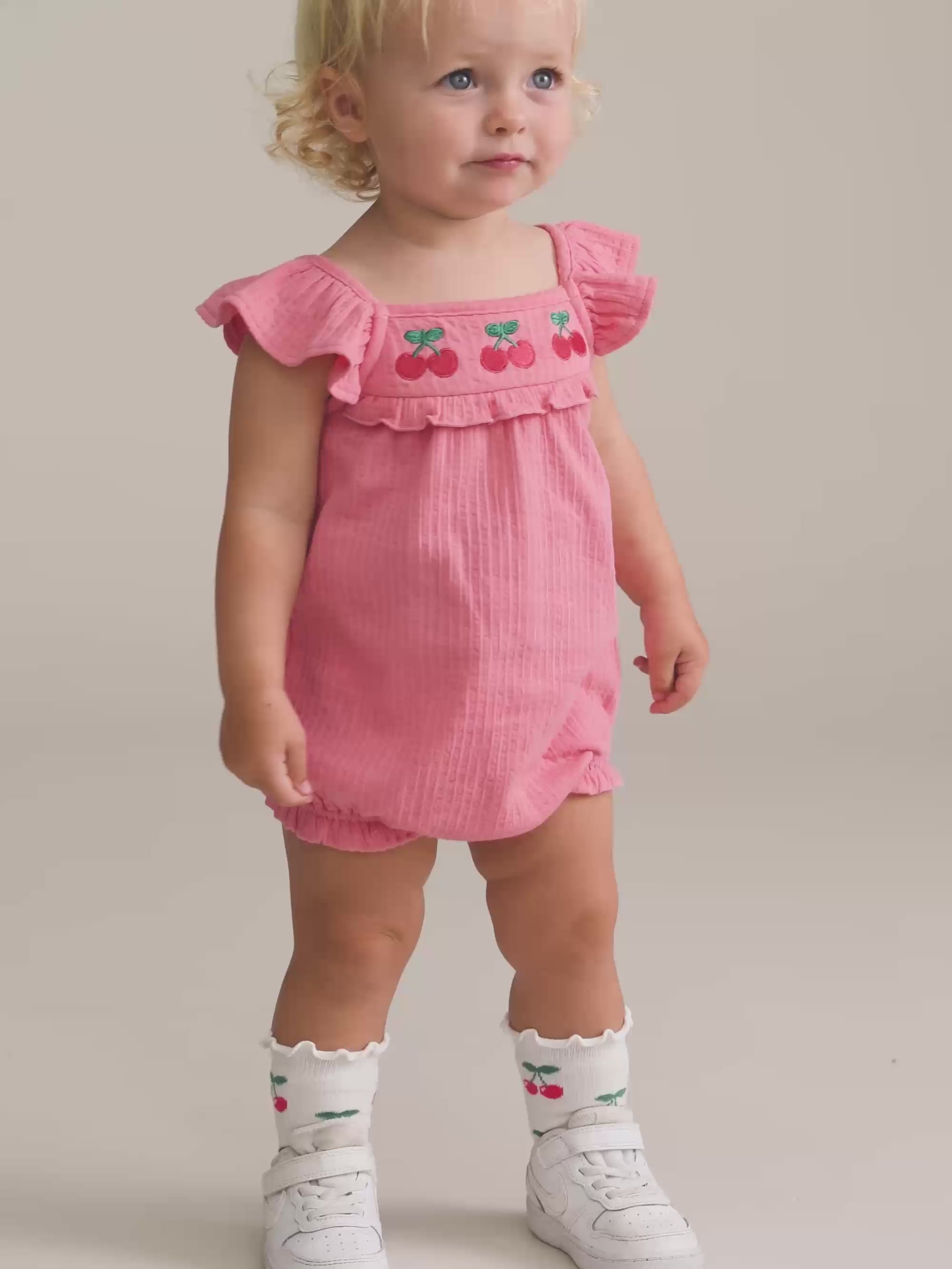 Cherry Emb Playsuit PLAYSUIT Huxbaby Shopify