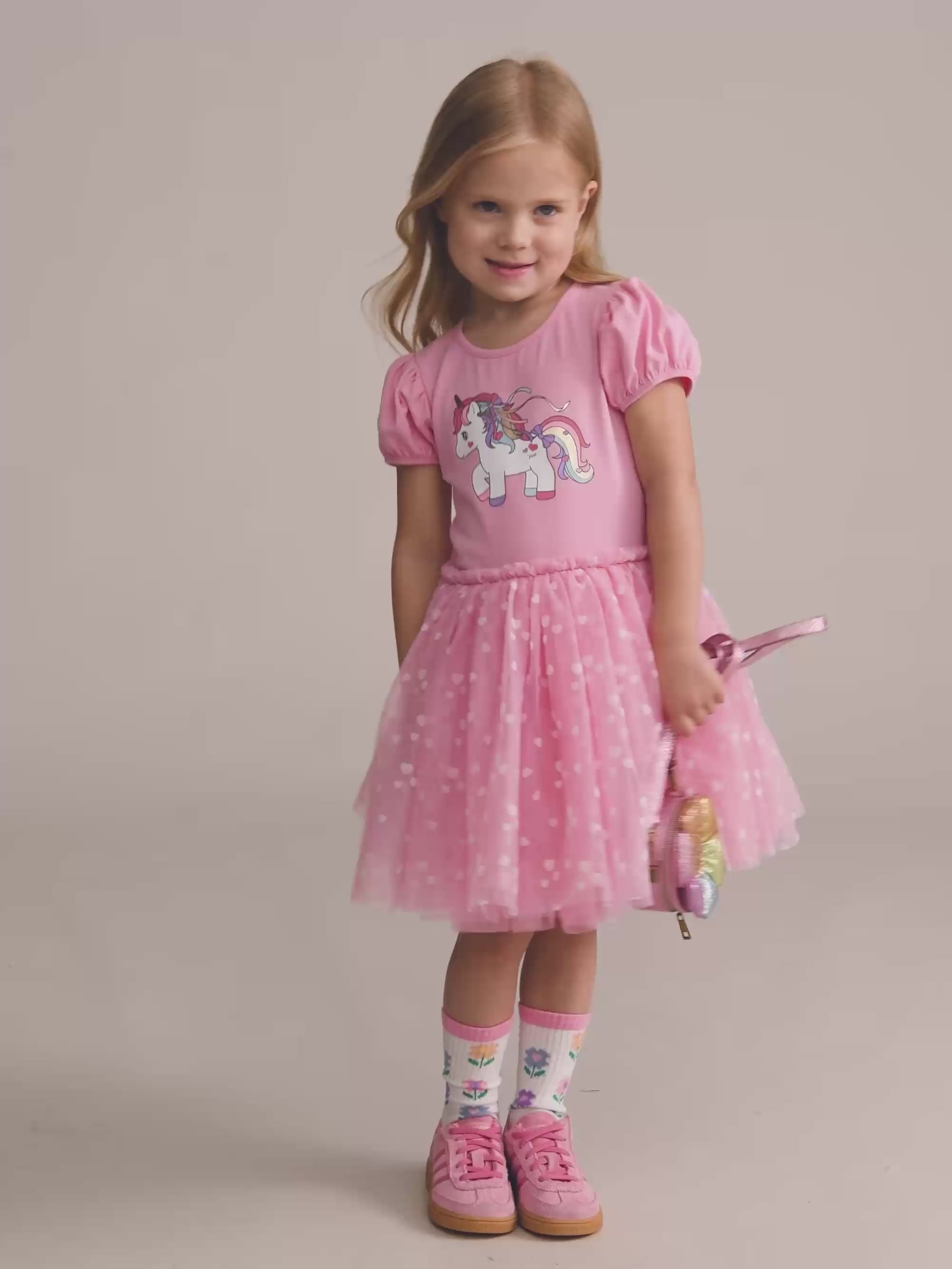 Magical Unicorn Puff Slv Tulle Dress DRESS Huxbaby Shopify