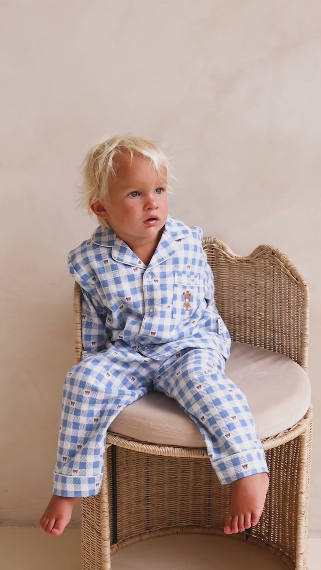 Hux Blue Check Snuggle Flannel PJ SLEEPWEAR Huxbaby