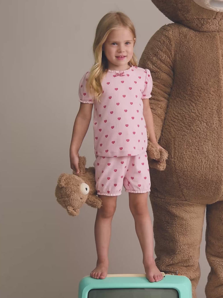 I Heart You Pointelle Puff Slv Pjs SET Huxbaby Shopify