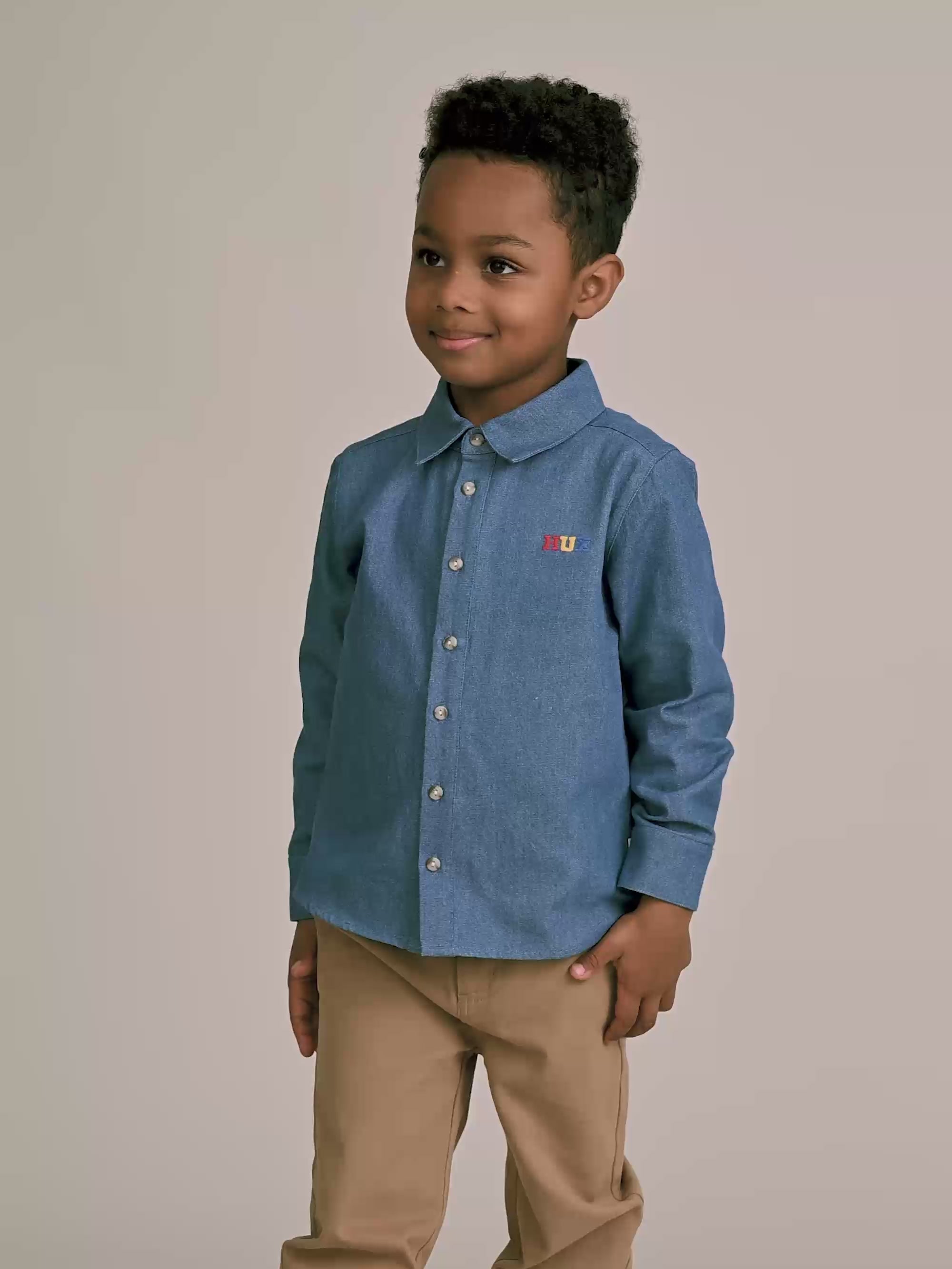 Hux Chambray Shirt TOP LS Huxbaby