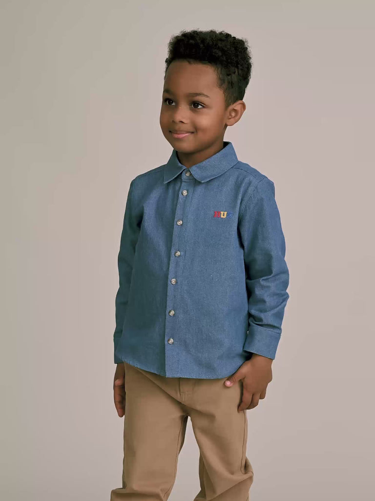 Hux Chambray Shirt TOP LS Huxbaby