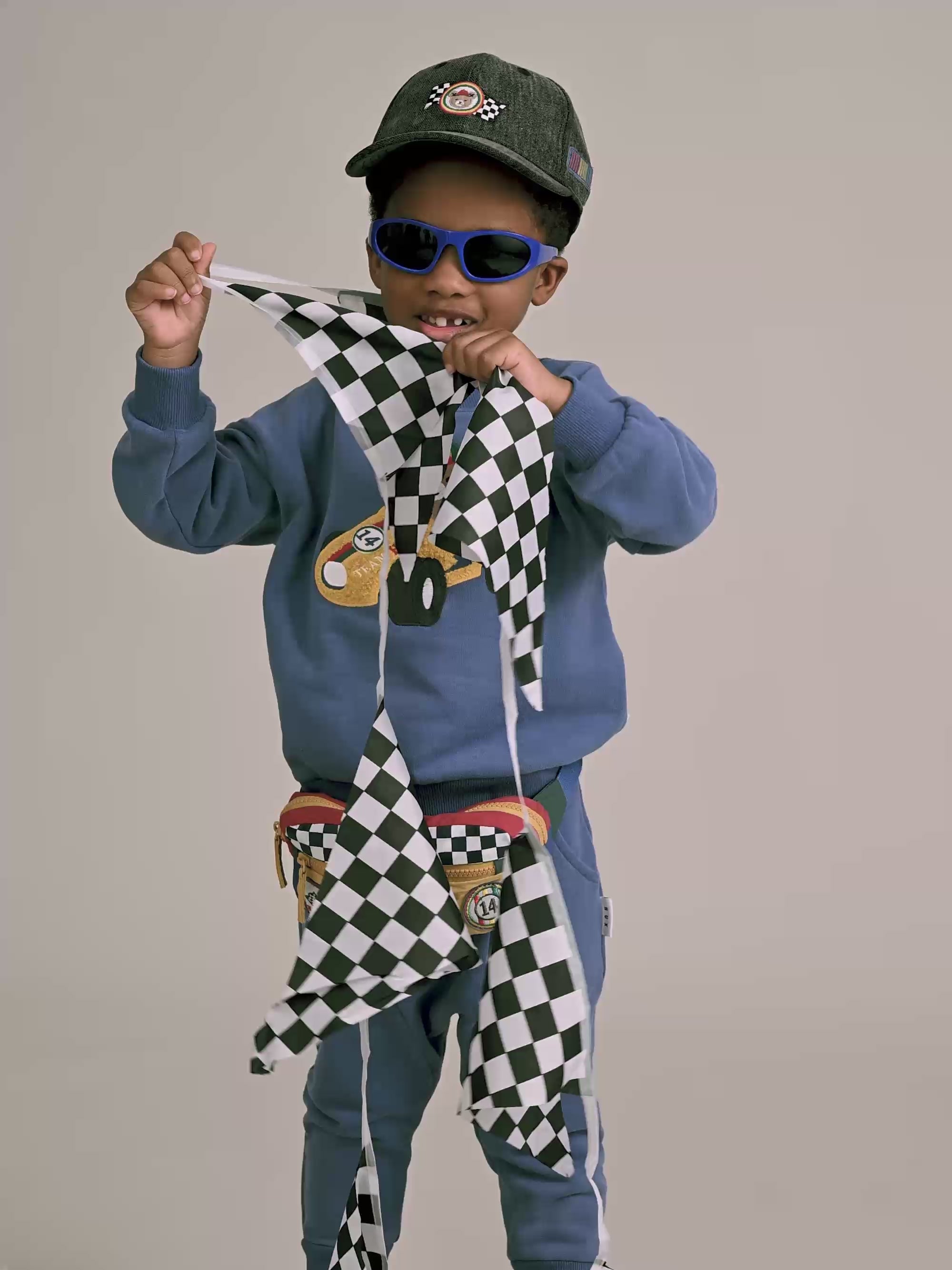 Blue Drop Crotch Trackpant PANT Huxbaby