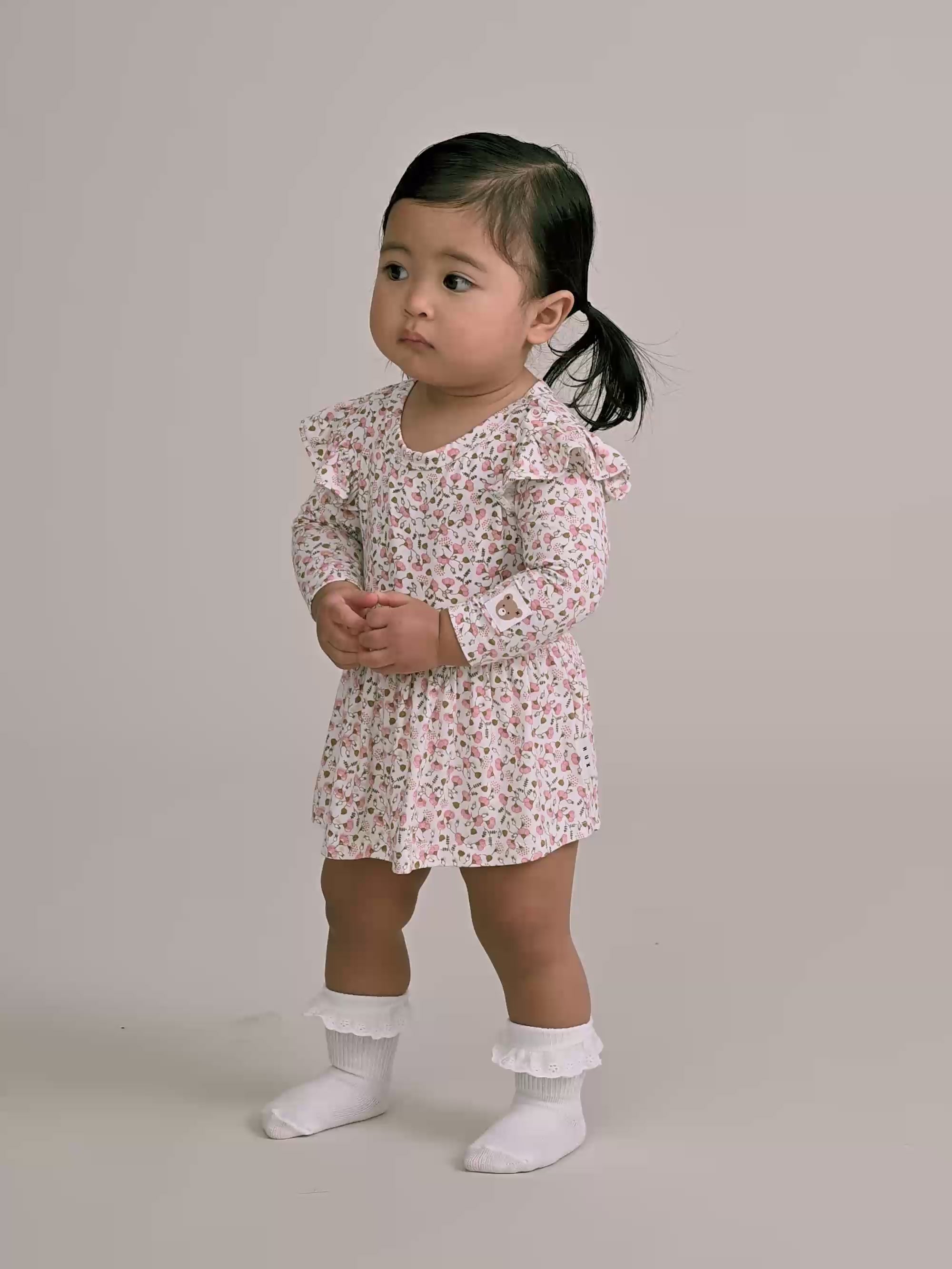 Ditsy Floral Long Sleeve Romper DRESS Huxbaby