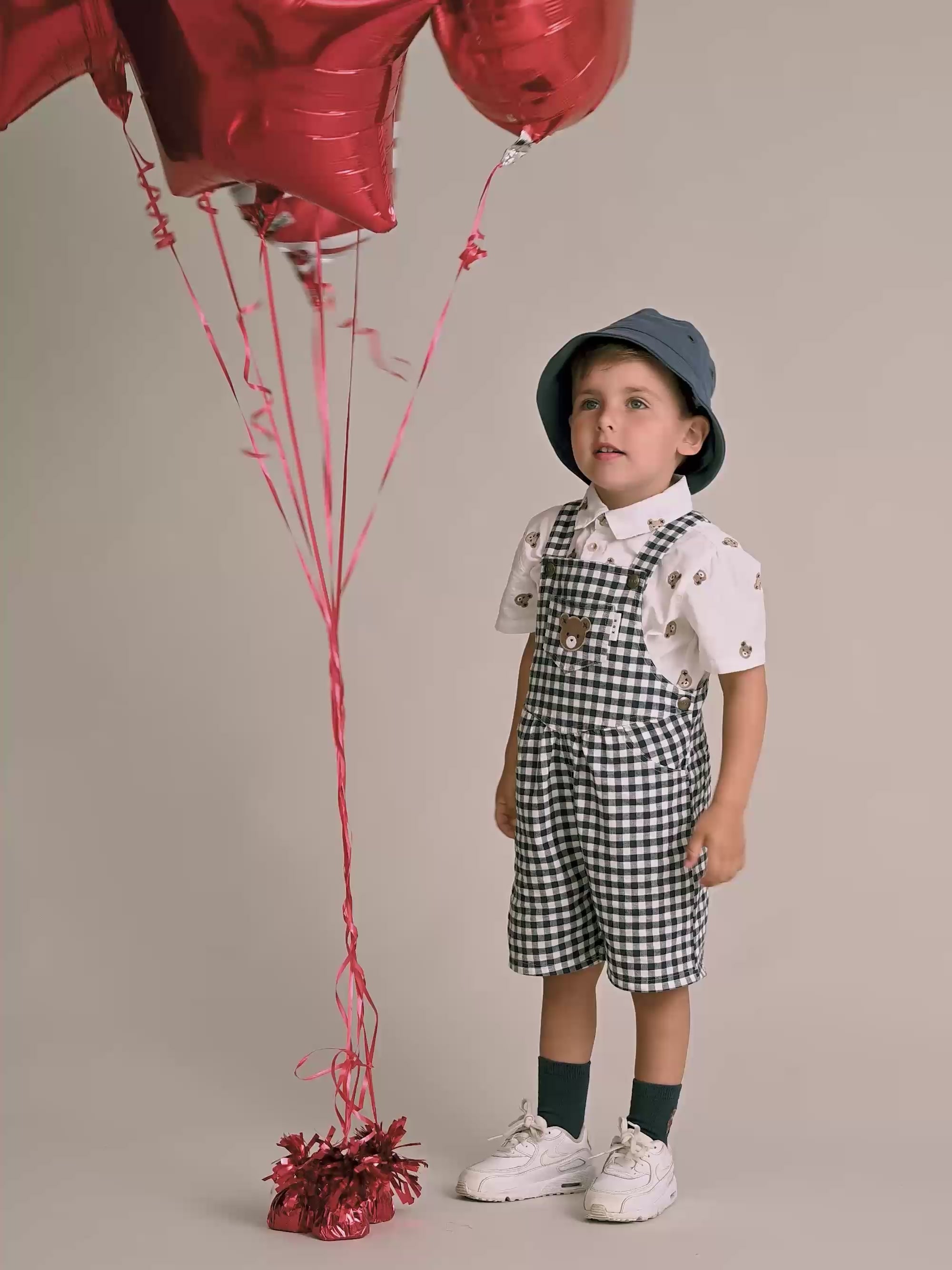 Check Short Overalls OVERALL Huxbaby