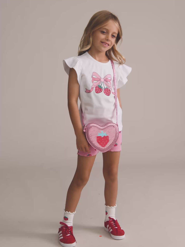 Strawberry Bow Frill Tee SL TOP Huxbaby Shopify