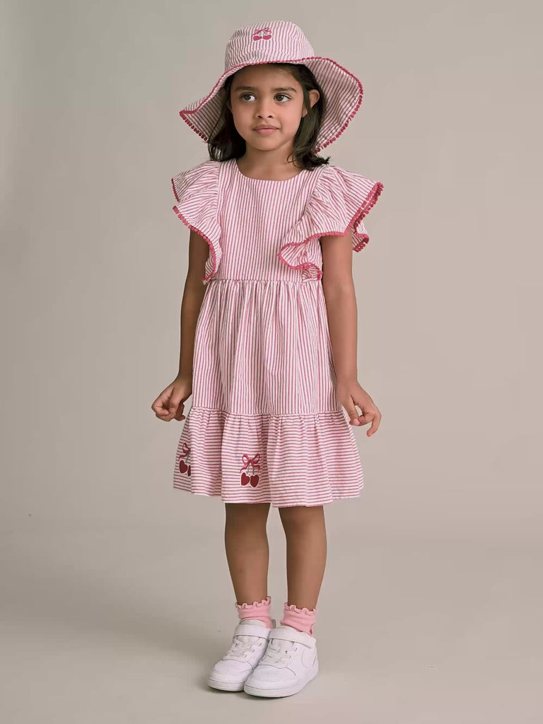 Cherry Pie Stripe Dress DRESS Huxbaby