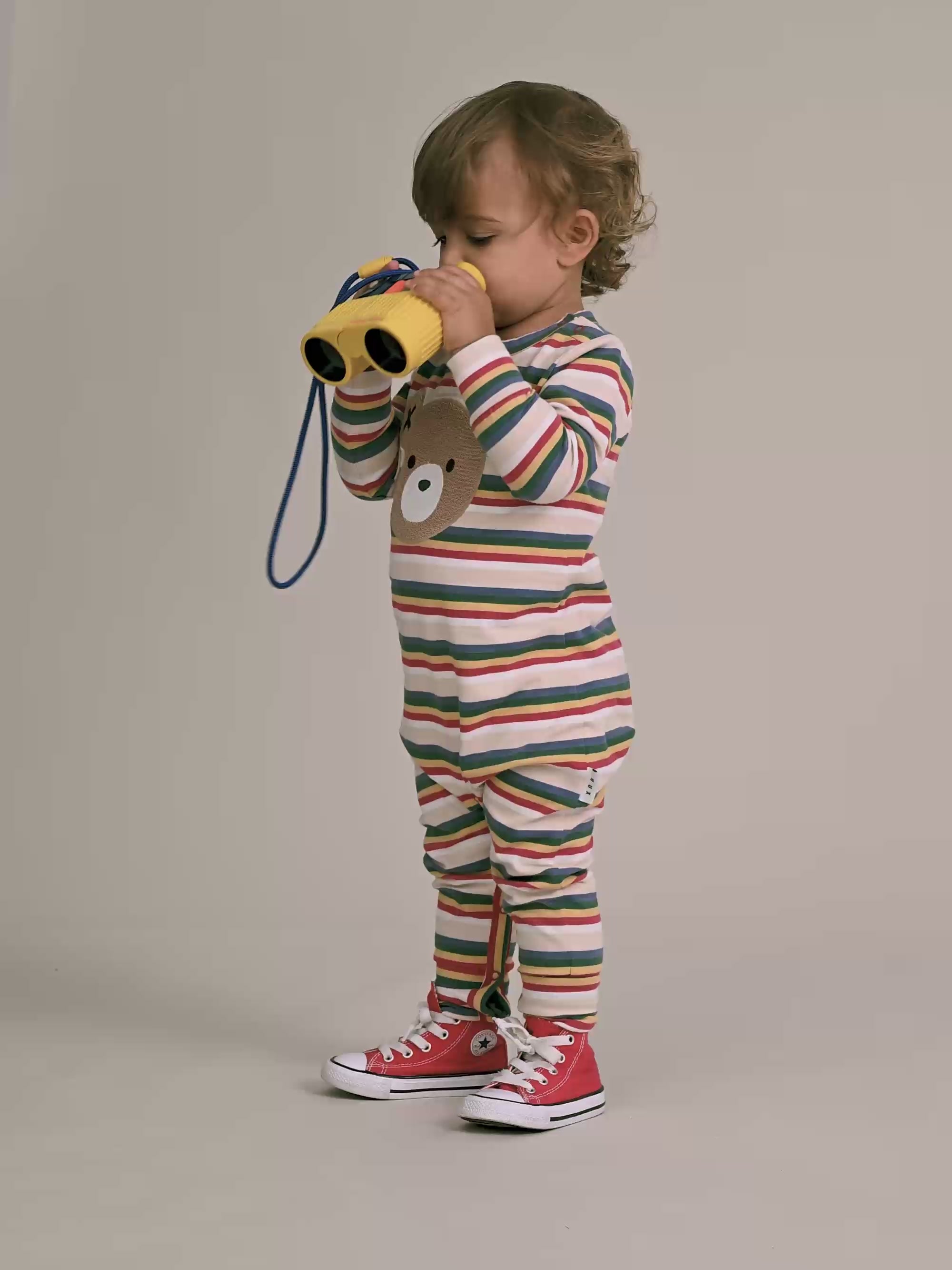 Vintage Stripe Huxbear Romper ROMPER Huxbaby