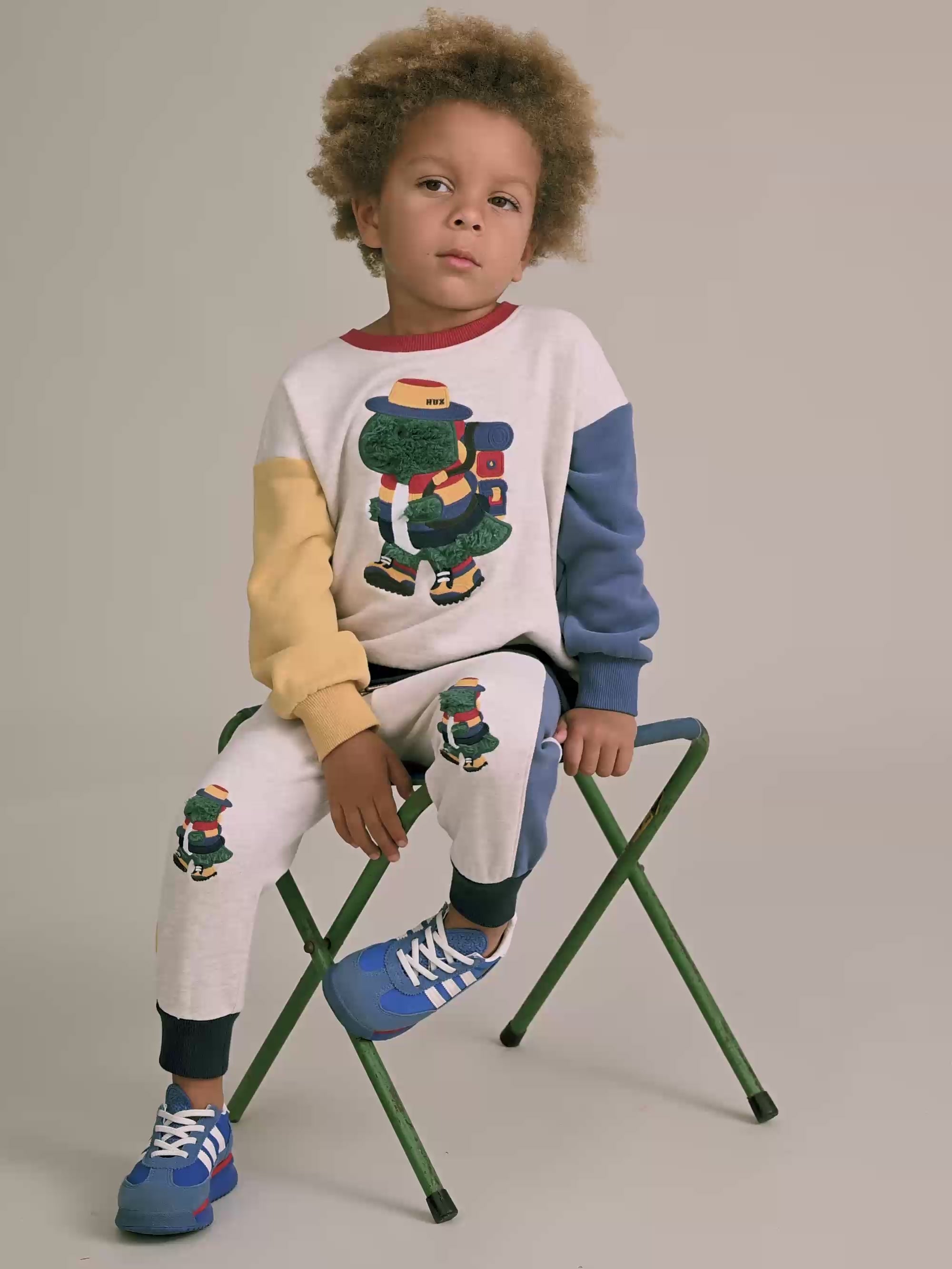 Camping Dino Colour Block Trackpant PANT Huxbaby