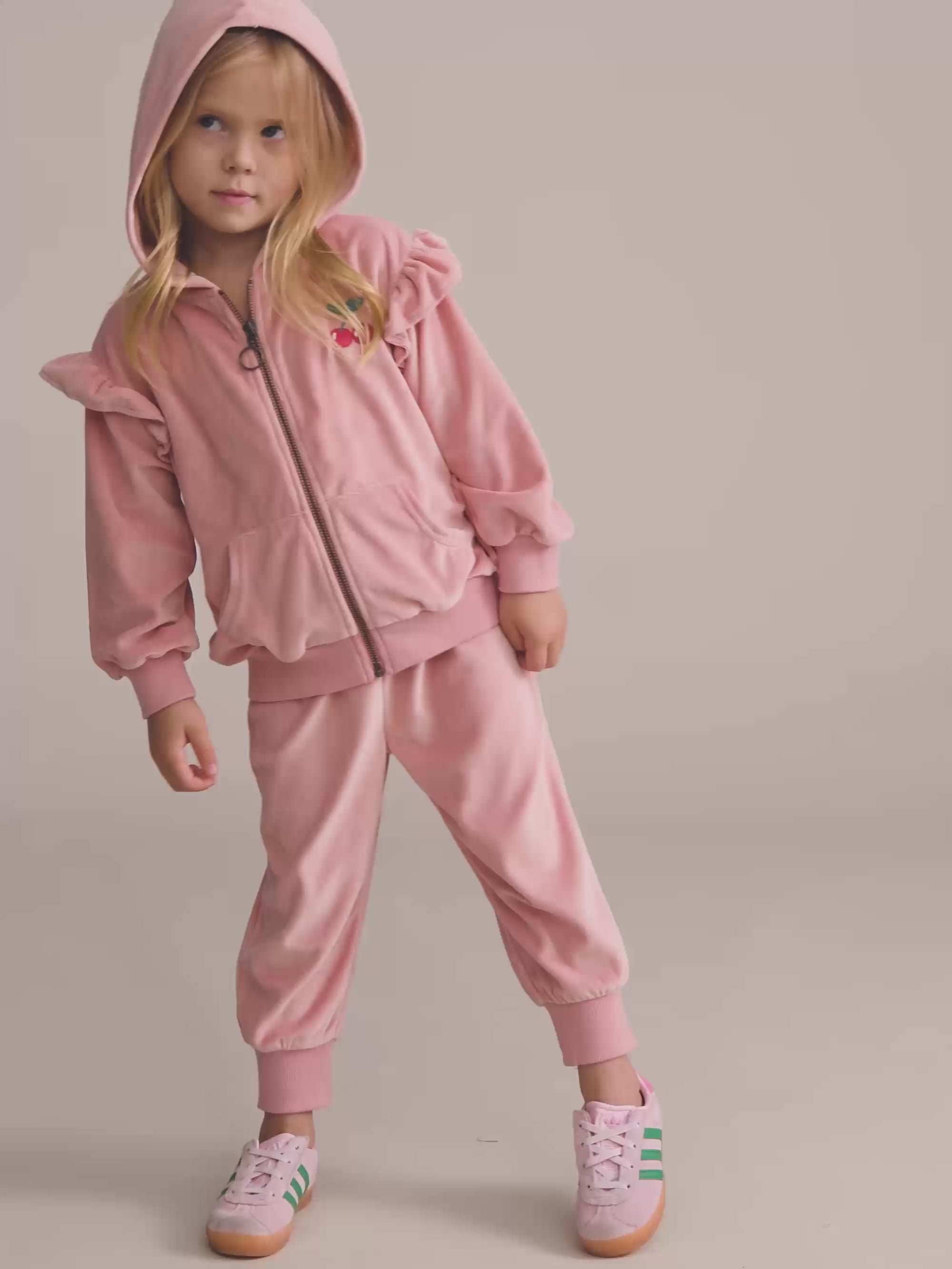 Cherry Emb Velour Trackpant PANT Huxbaby Shopify