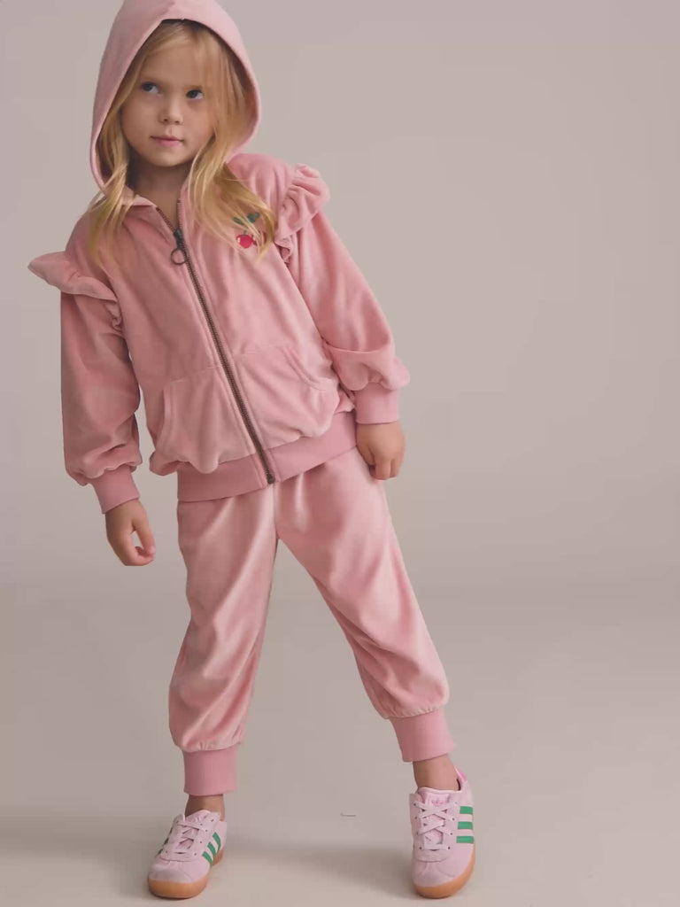 Cherry Emb Velour Trackpant PANT Huxbaby Shopify