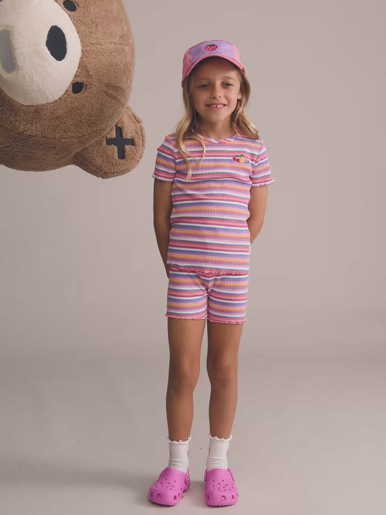 Tropical Fruit Stripe Rib Tee T-SHIRT Huxbaby Shopify