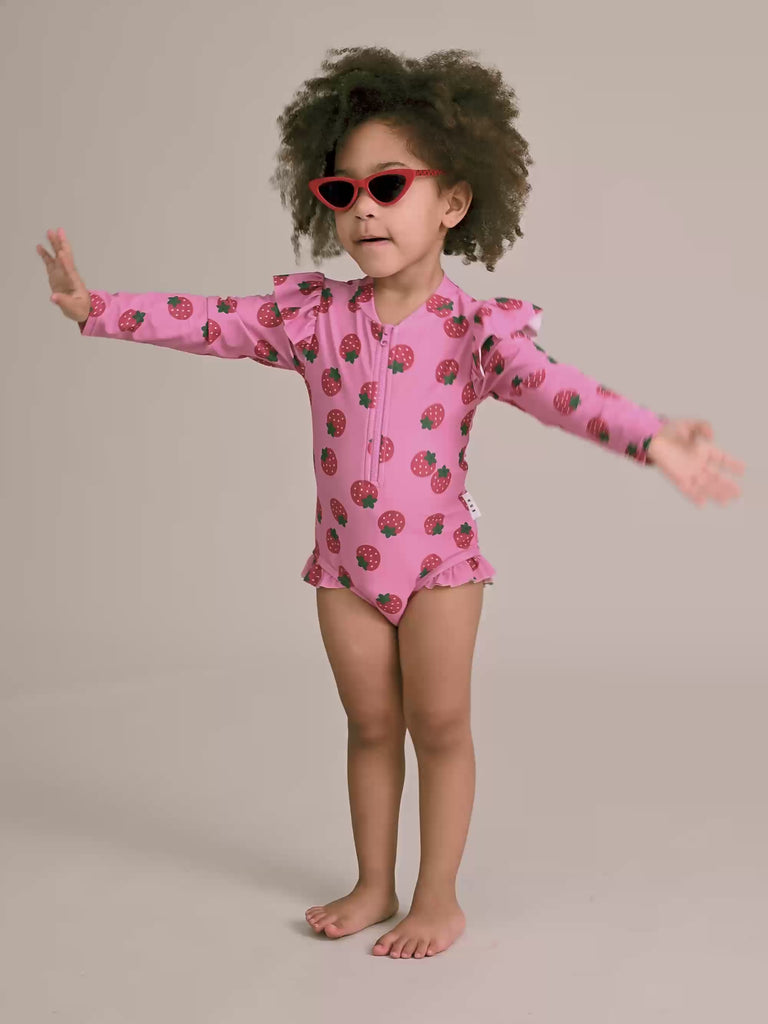 Strawberry Fields Forever Frill Swimsuit SWIMWEAR Huxbaby