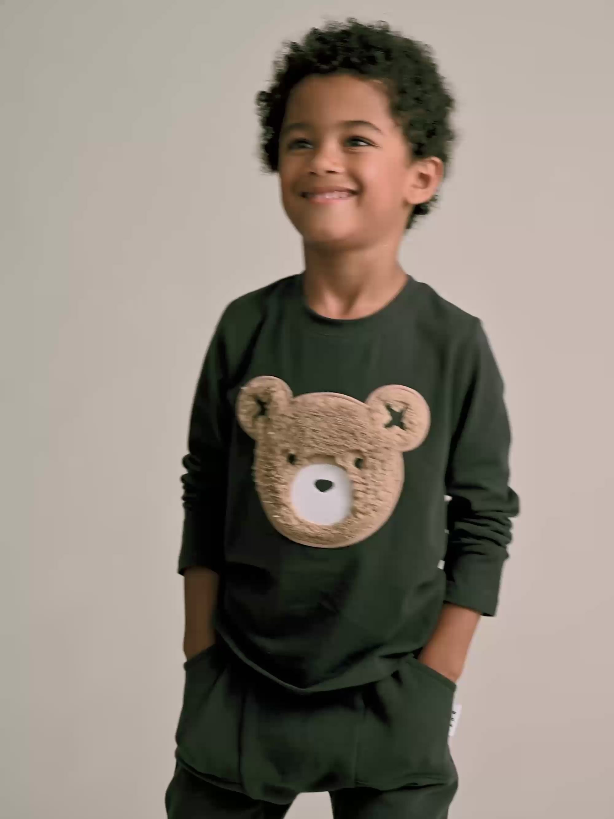 Furry Huxbear Longsleeve Top Black TOP LS Huxbaby