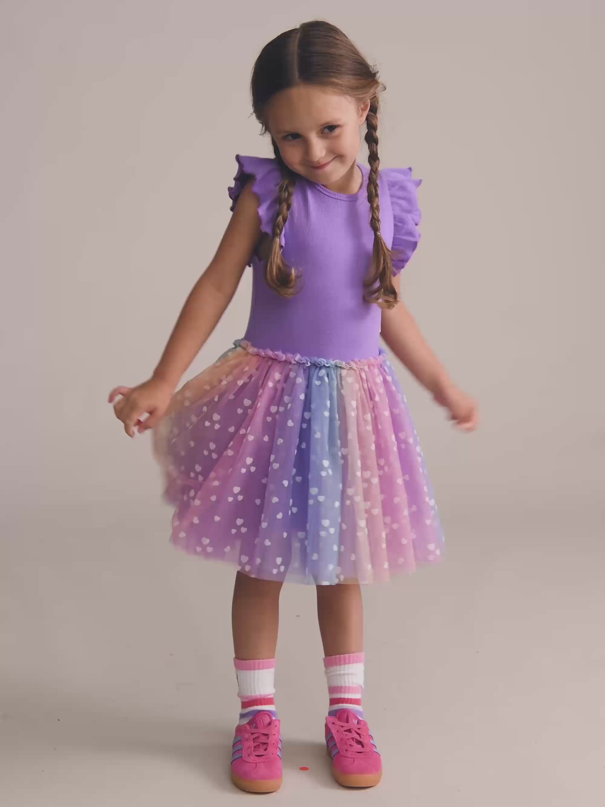 Purple S/Slv Rib Dress DRESS Huxbaby Shopify