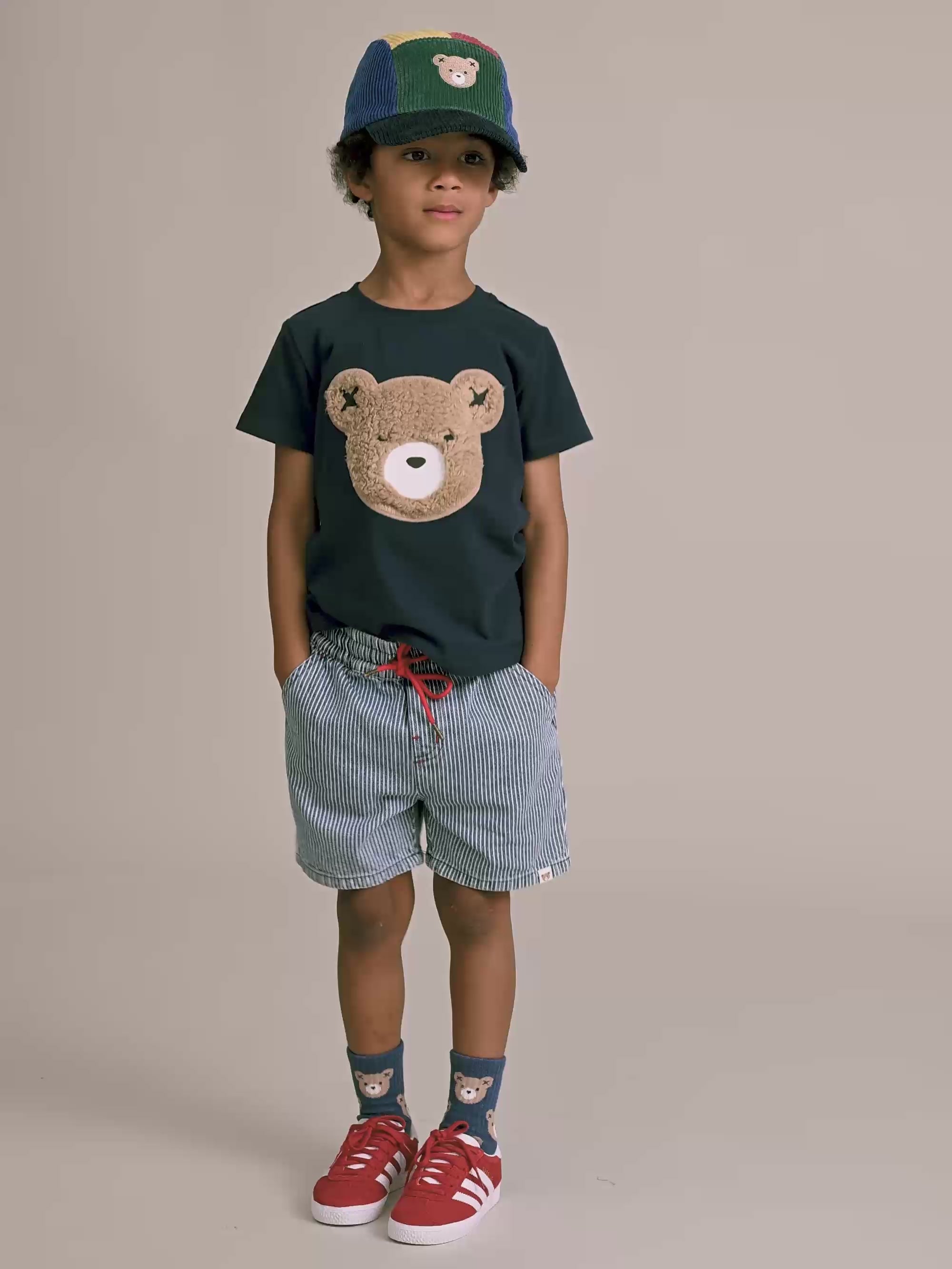 Denim Stripe Short SHORT Huxbaby