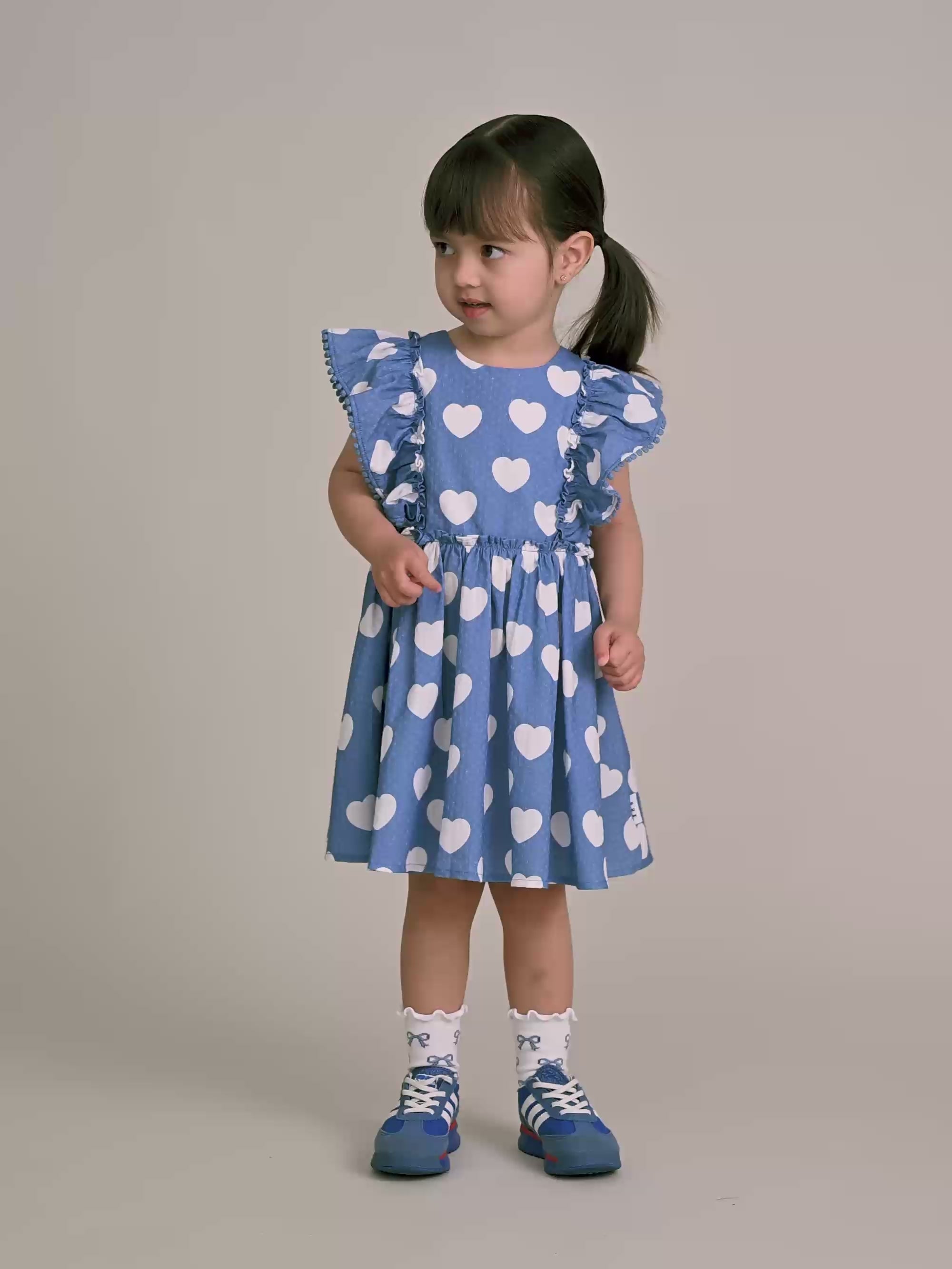 Frill Heart Bow Dress DRESS Huxbaby