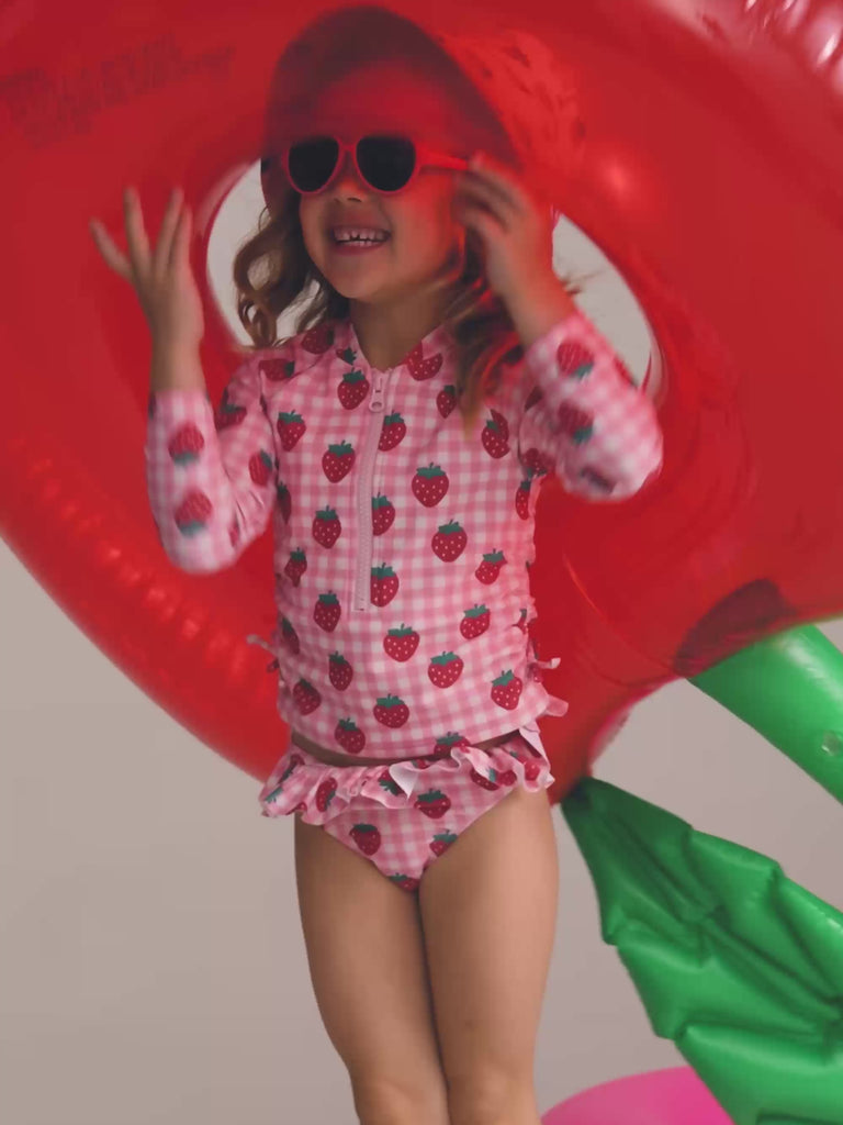 Strawberry Check 2Pc Swim Set SWIMWEAR Huxbaby Shopify