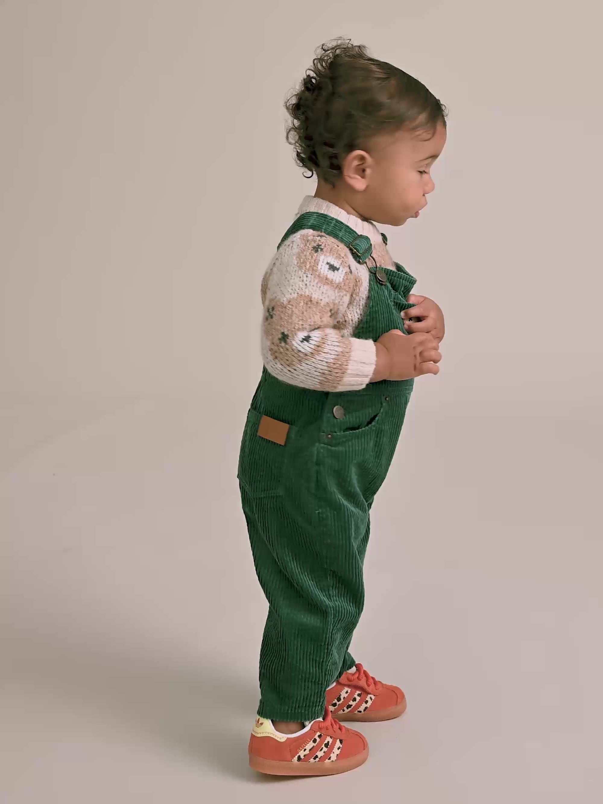 Classic Cord Overalls Green OVERALL Huxbaby