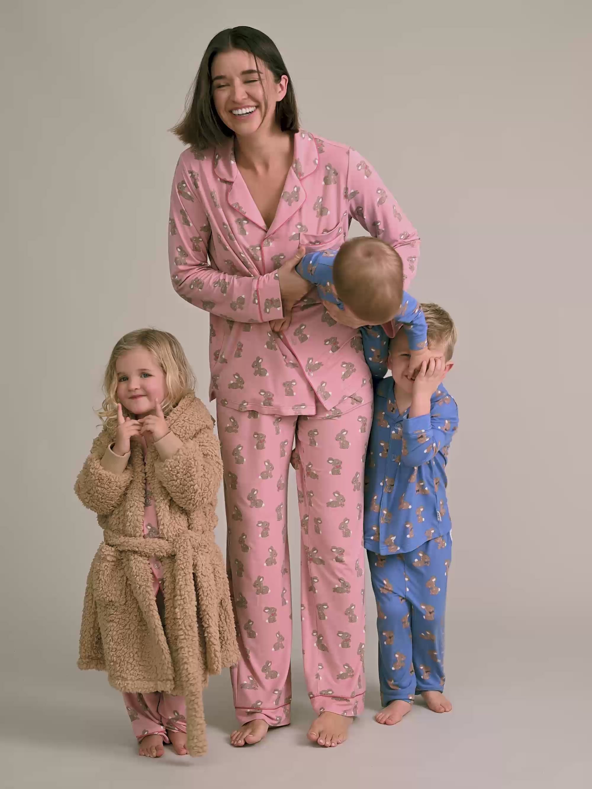 Dusty Pink Bunny Womens Pj Set SLEEPWEAR Huxbaby