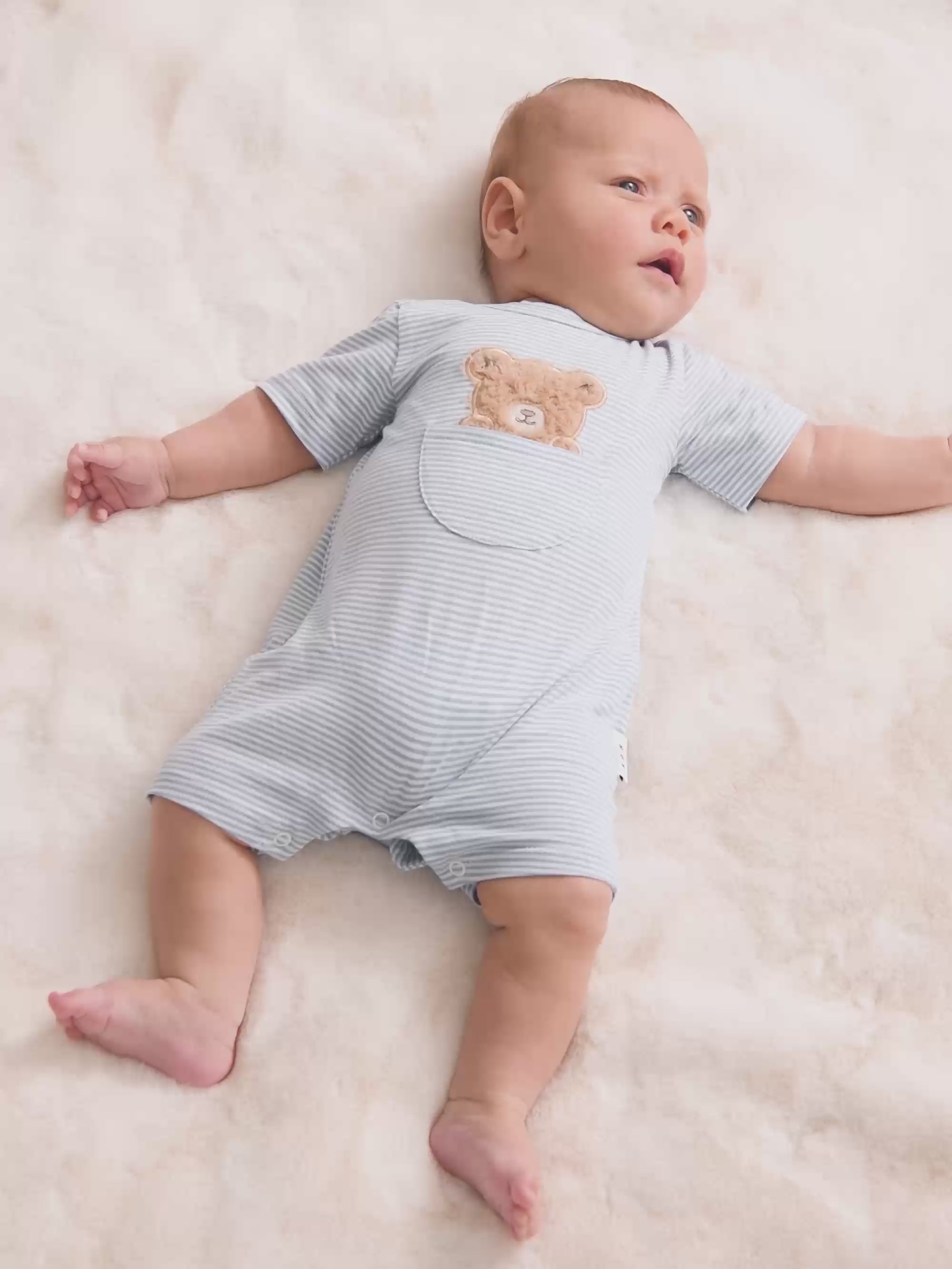 Peekaboo Hux Stripe Bodysuit ONESIE Huxbaby Shopify