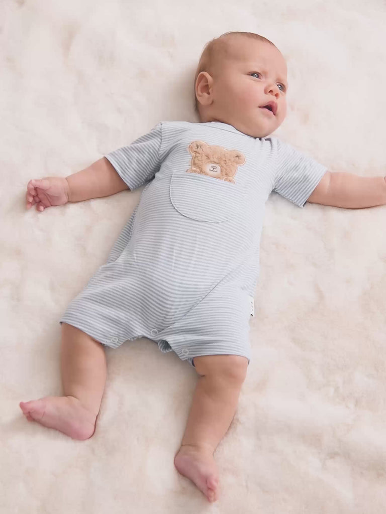 Peekaboo Hux Stripe Bodysuit ONESIE Huxbaby Shopify
