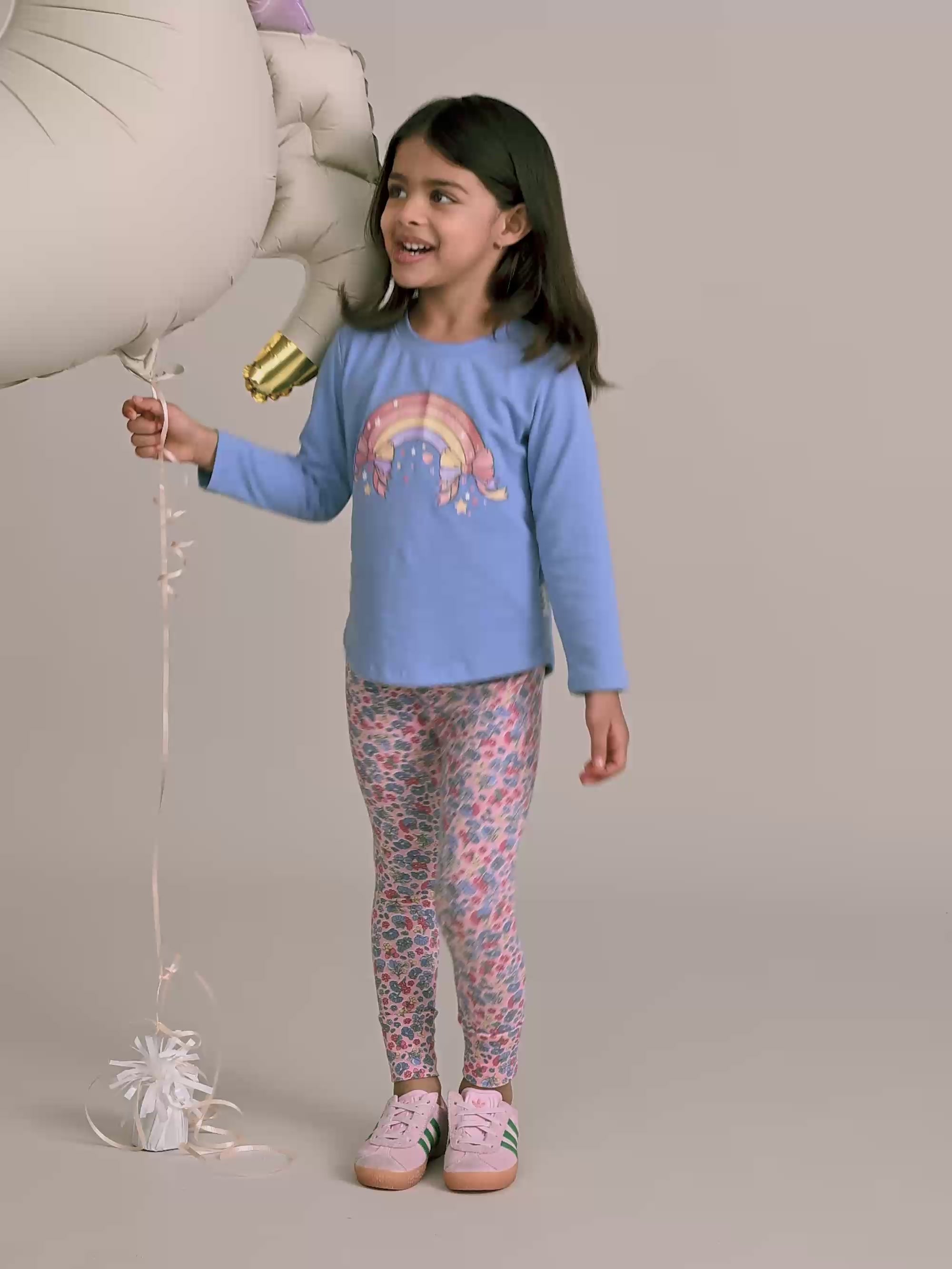 Whimsical Rainbow Top TOP LS Huxbaby