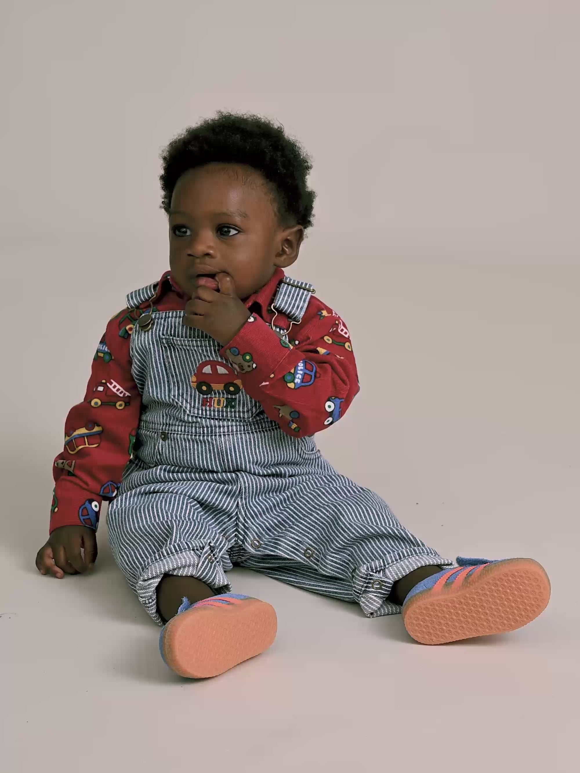 Car Denim Stripe Overalls OVERALL Huxbaby