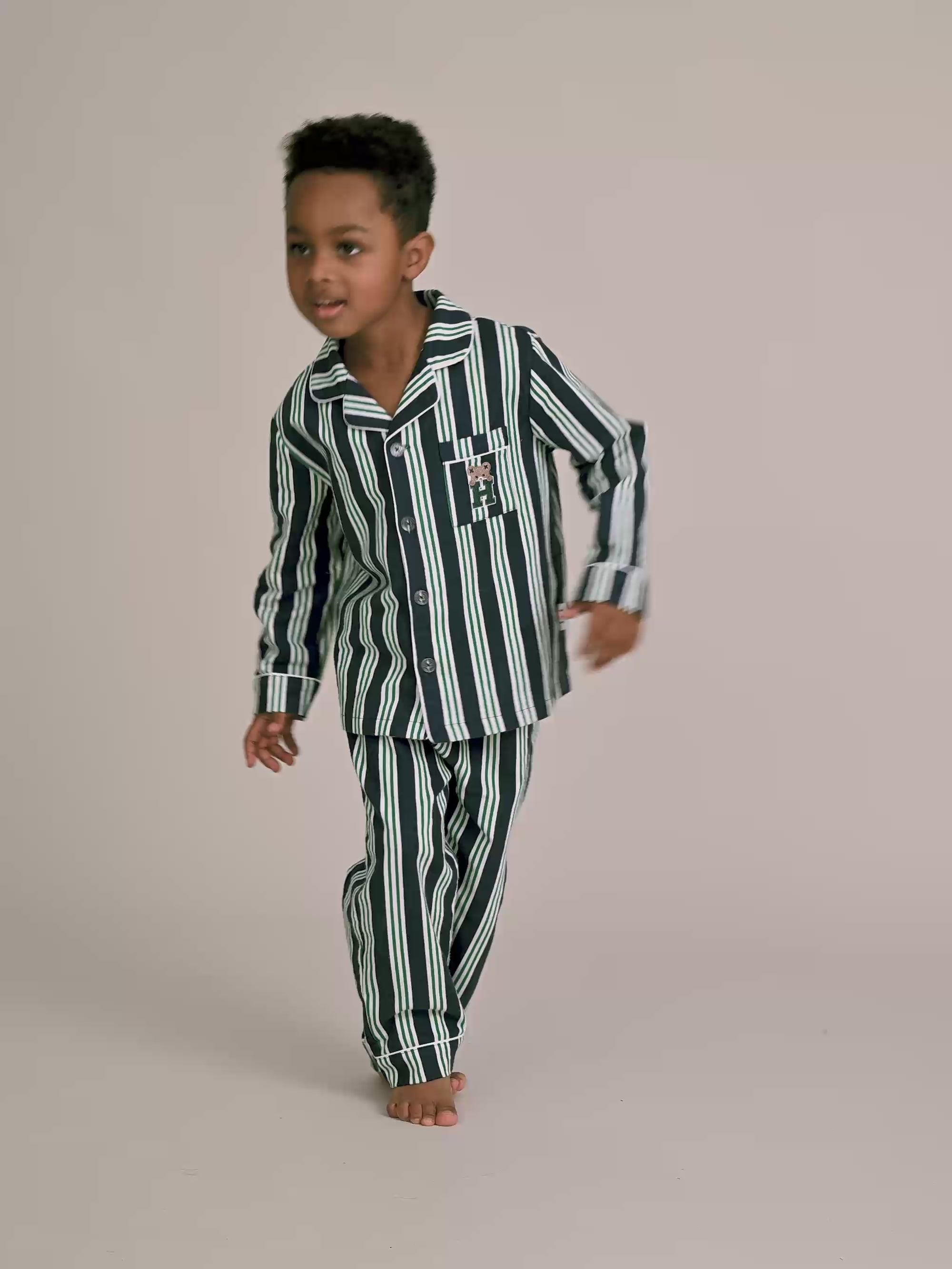 Classic Stripe Flannel Pj Set SLEEPWEAR Huxbaby