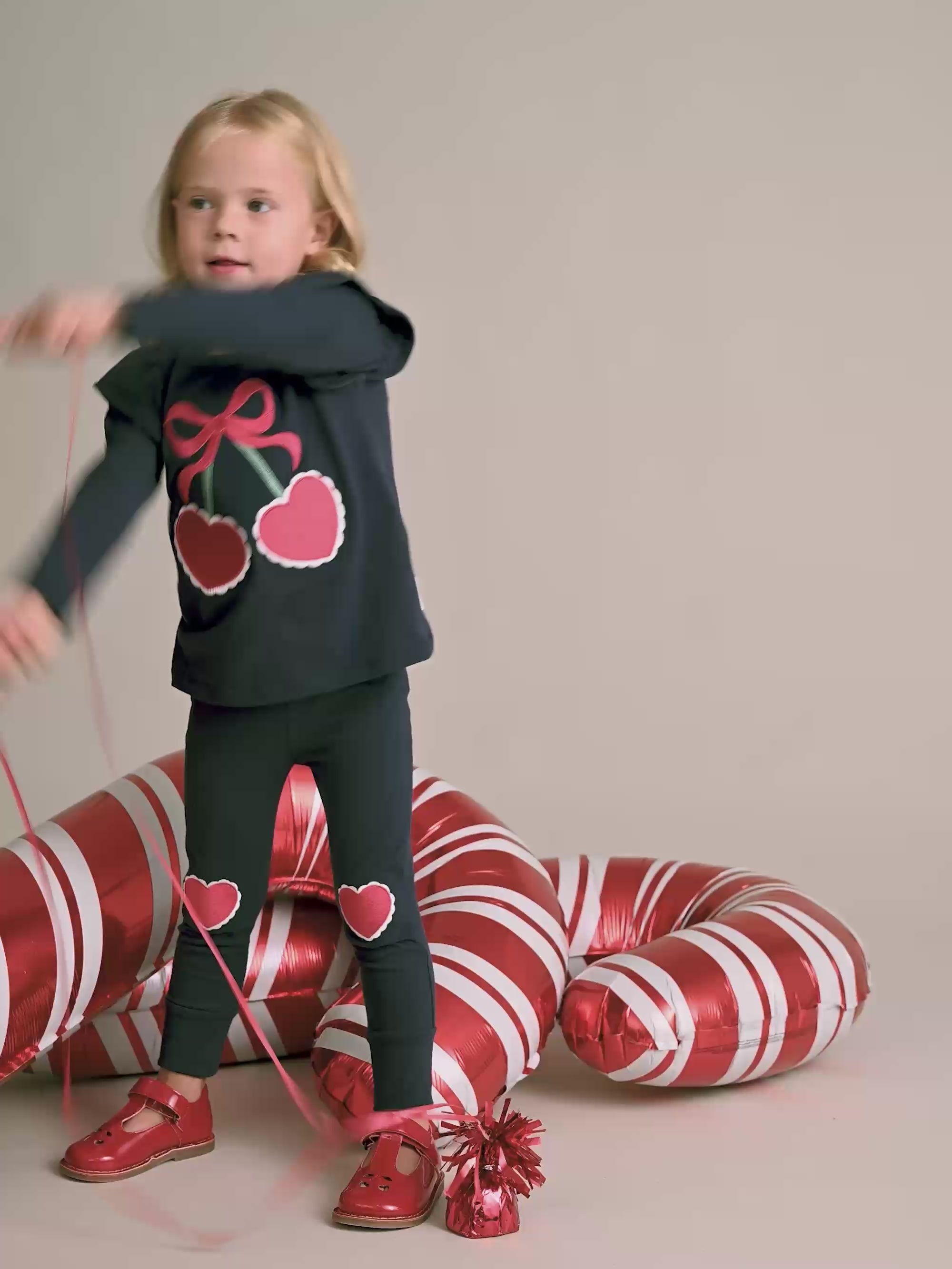 Cherry Heart Frill Top T-SHIRT Huxbaby