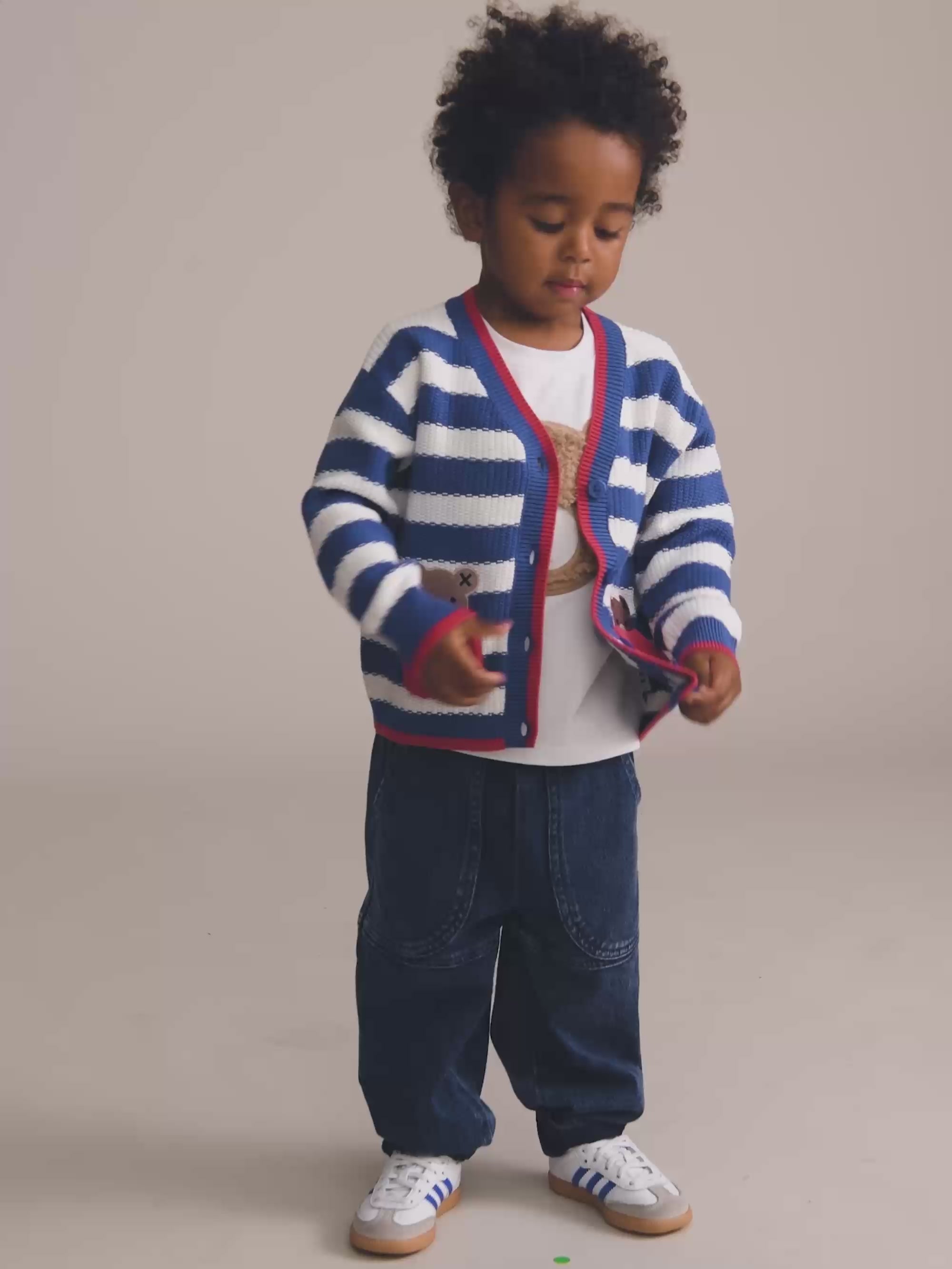 Nautical Stripe Peekaboo Hux Cardi KNIT CARDI Huxbaby Shopify
