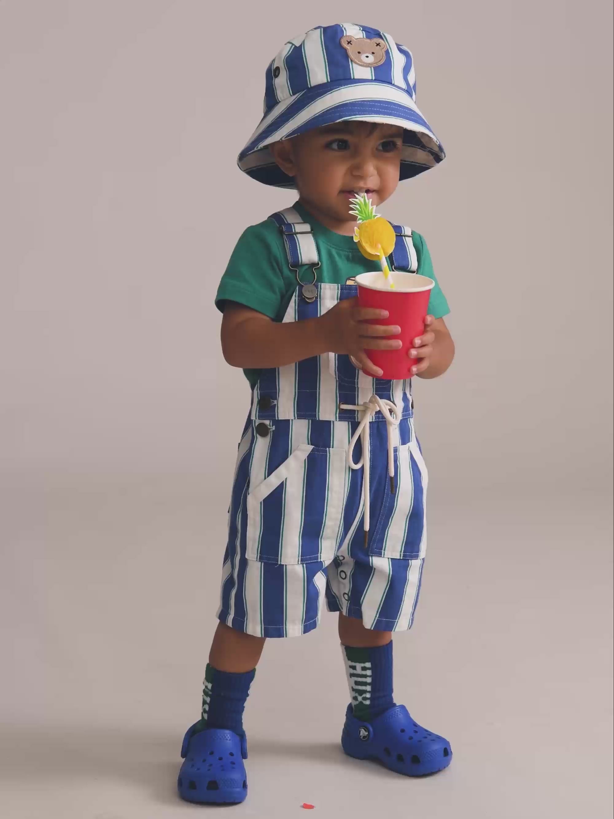 Tropical Stripe Bucket Hat ACCESSORIES Huxbaby Shopify