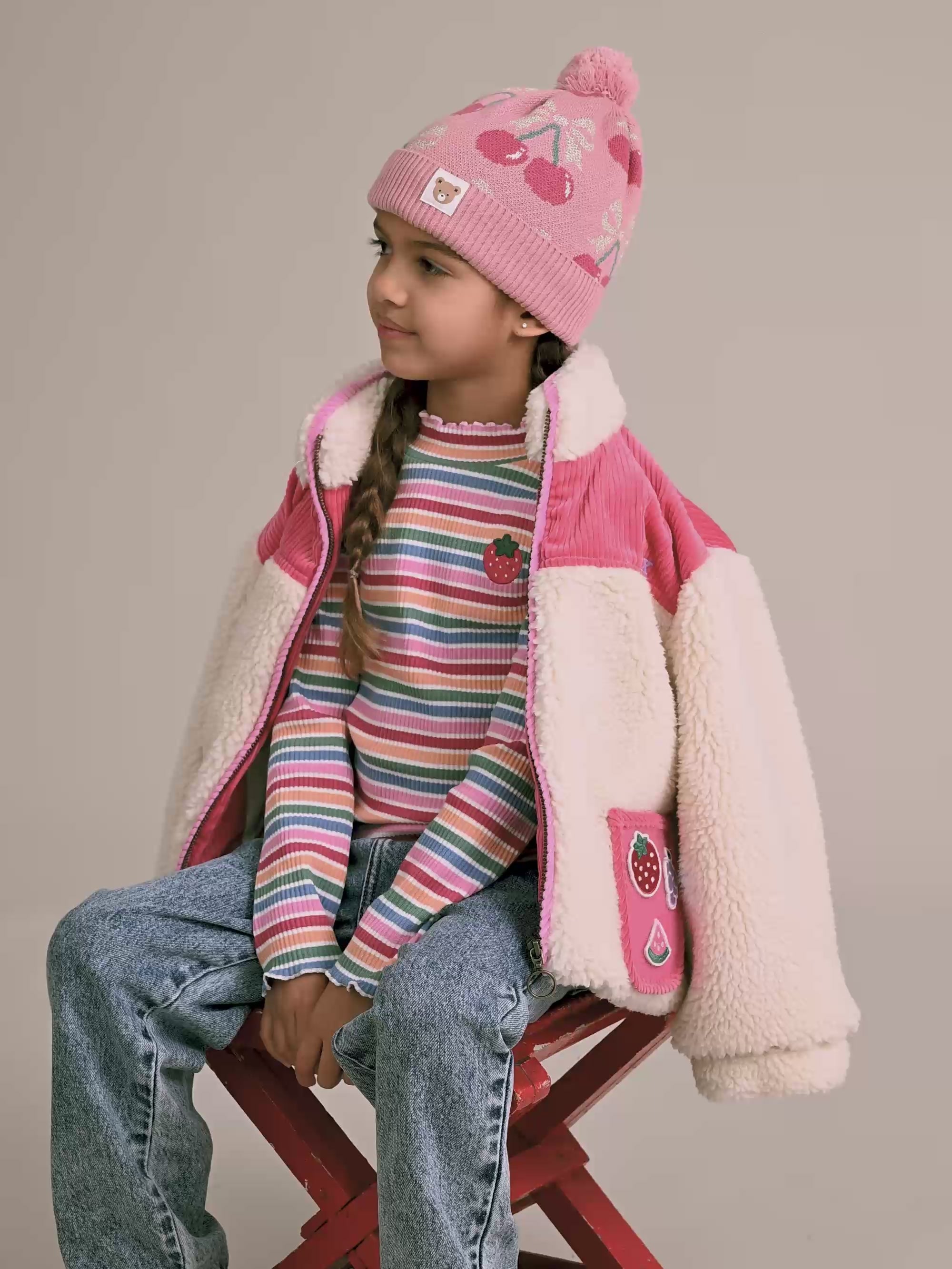 Cherry Bow Beanie ACCESSORIES Huxbaby