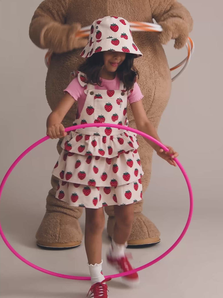 Strawberry Tiered Pinafore DRESS Huxbaby Shopify