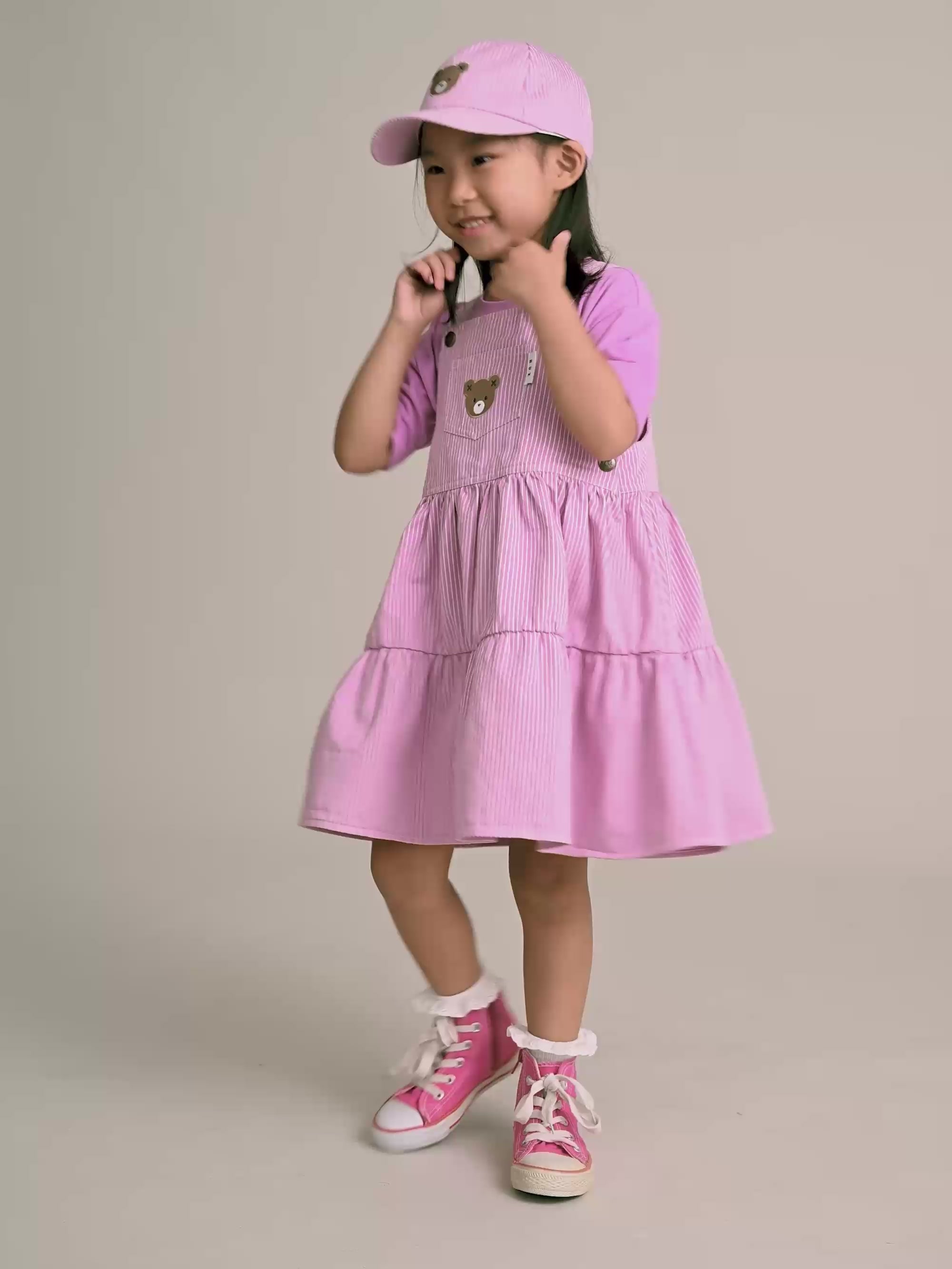 Candy Stripe Pinafore Dress DRESS Huxbaby