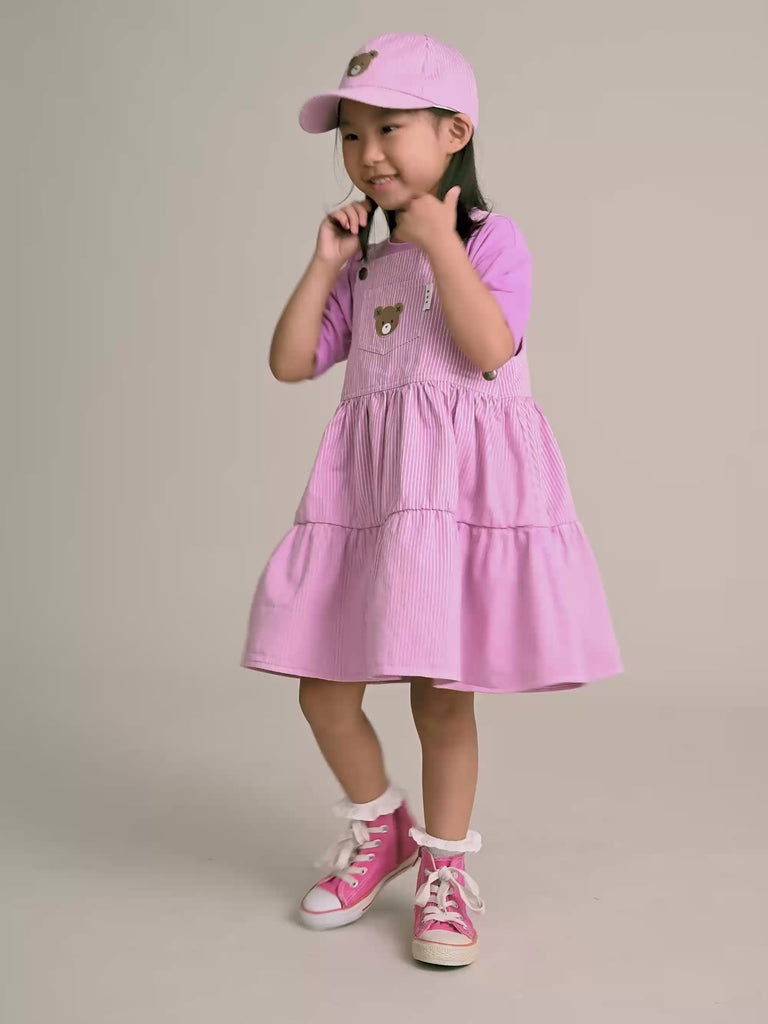 Candy Stripe Pinafore Dress DRESS Huxbaby