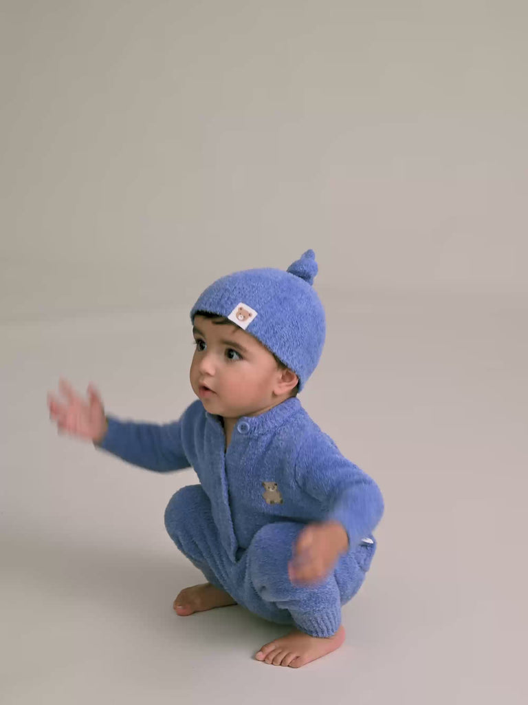 My First Hux Vintage Blue 4Pc Boucle Newborn Set SET Huxbaby