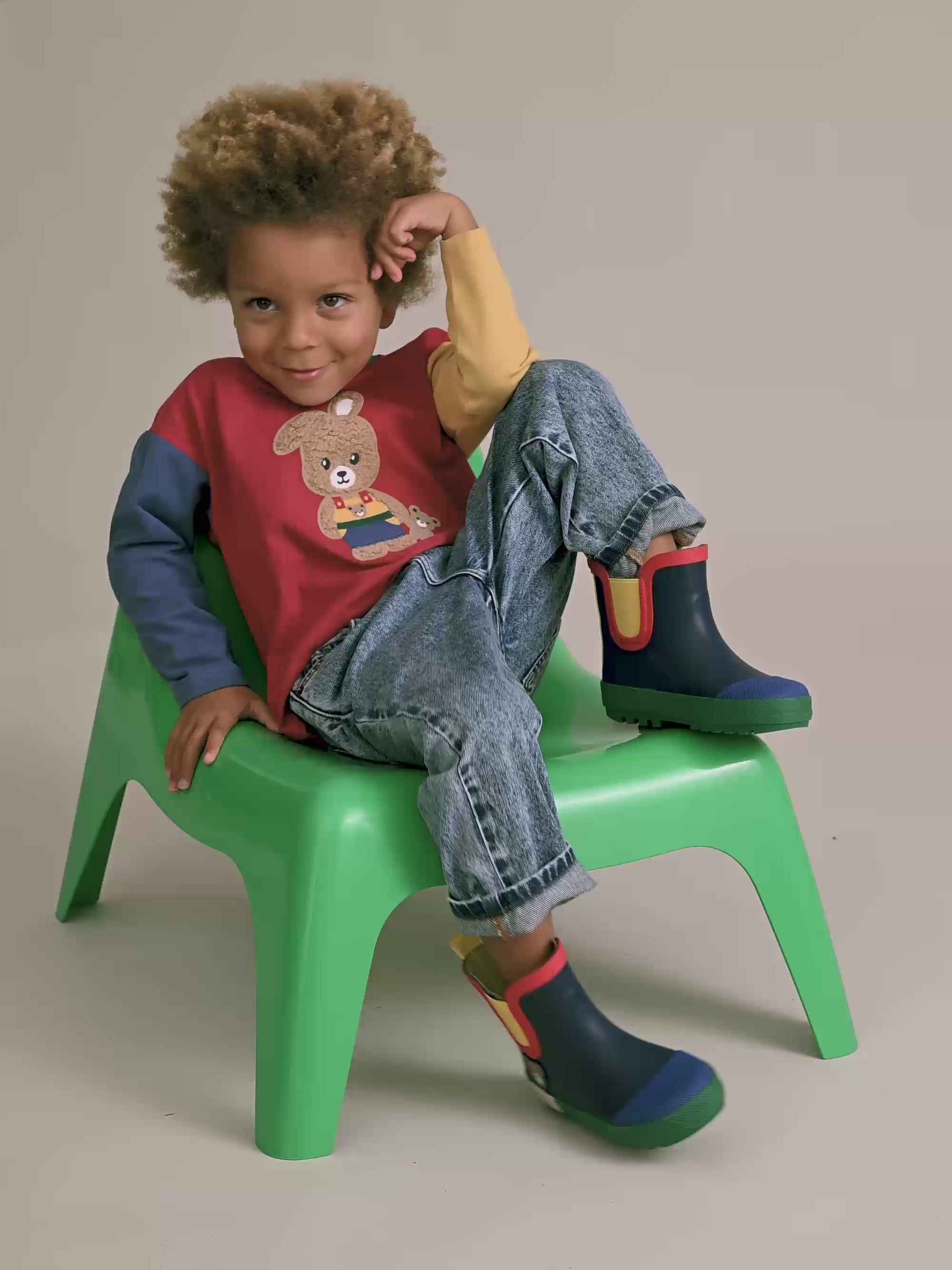 Colour Block Bunny Top TOP LS Huxbaby