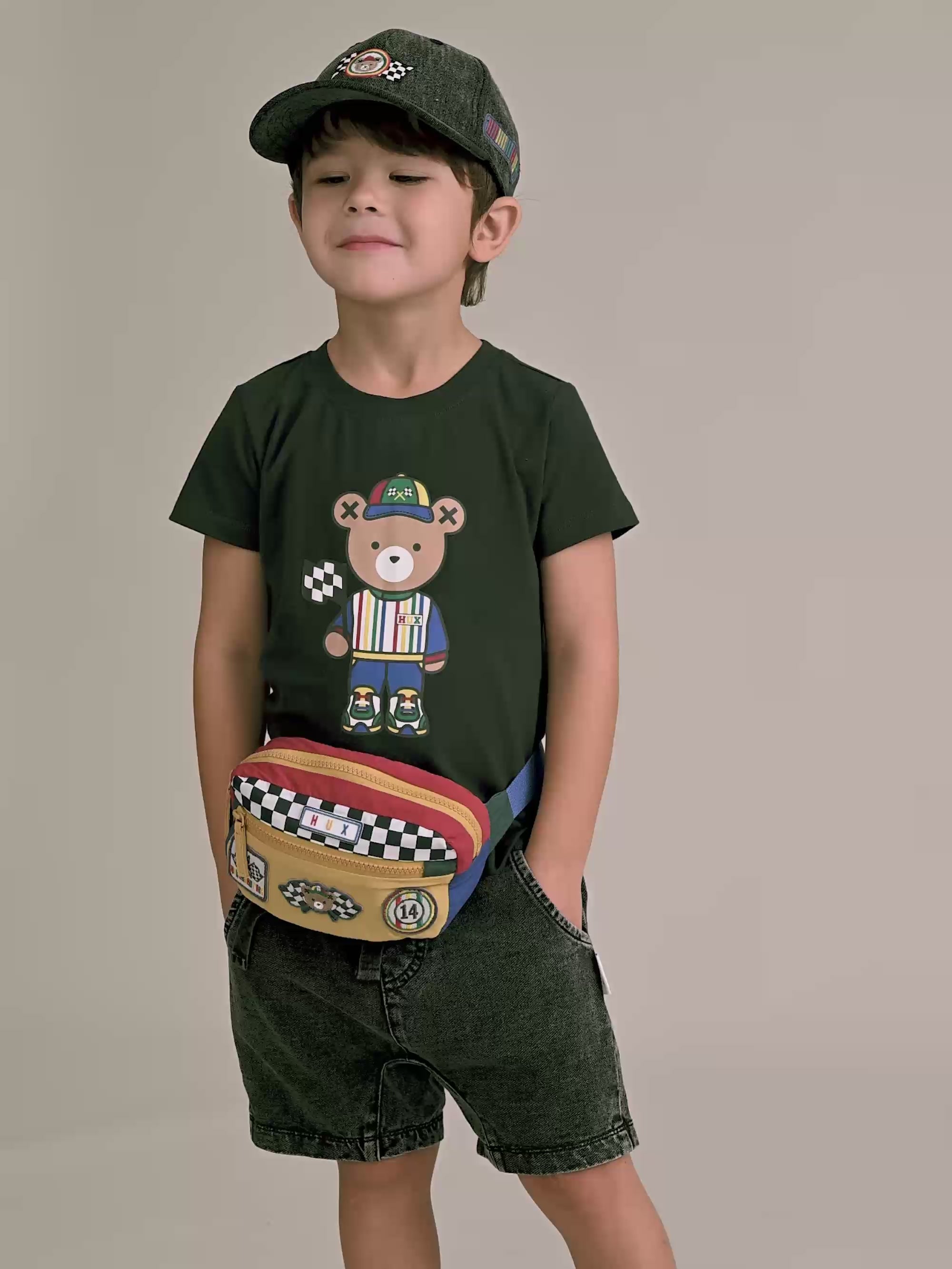 Motosport Hux Black Tee T-SHIRT Huxbaby