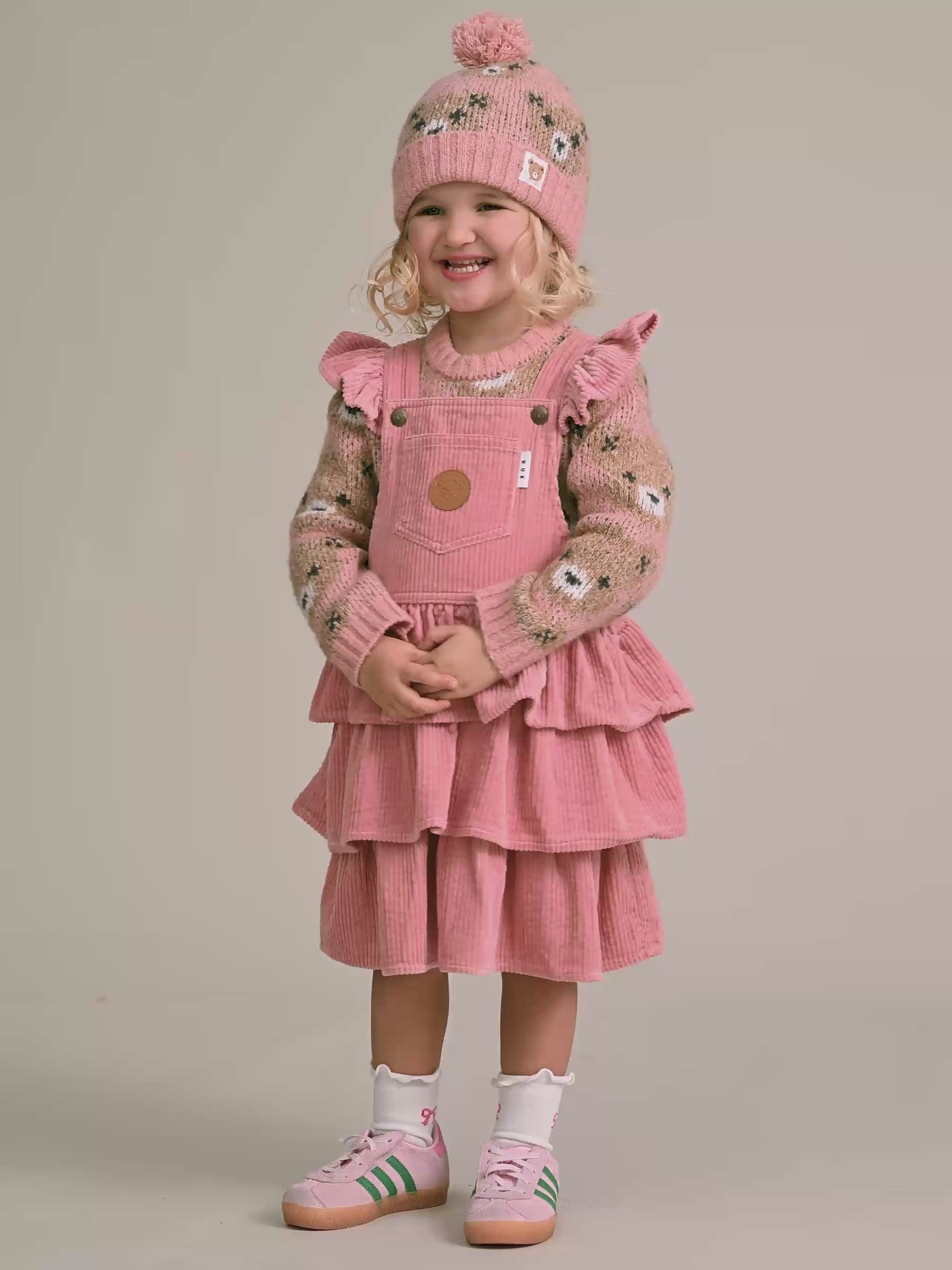 Classic Tiered Cord Pinafore DRESS Huxbaby
