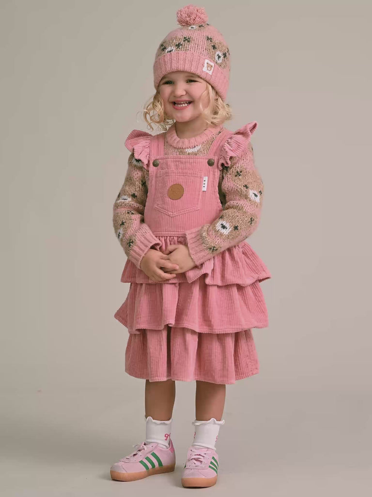 Classic Tiered Cord Pinafore DRESS Huxbaby